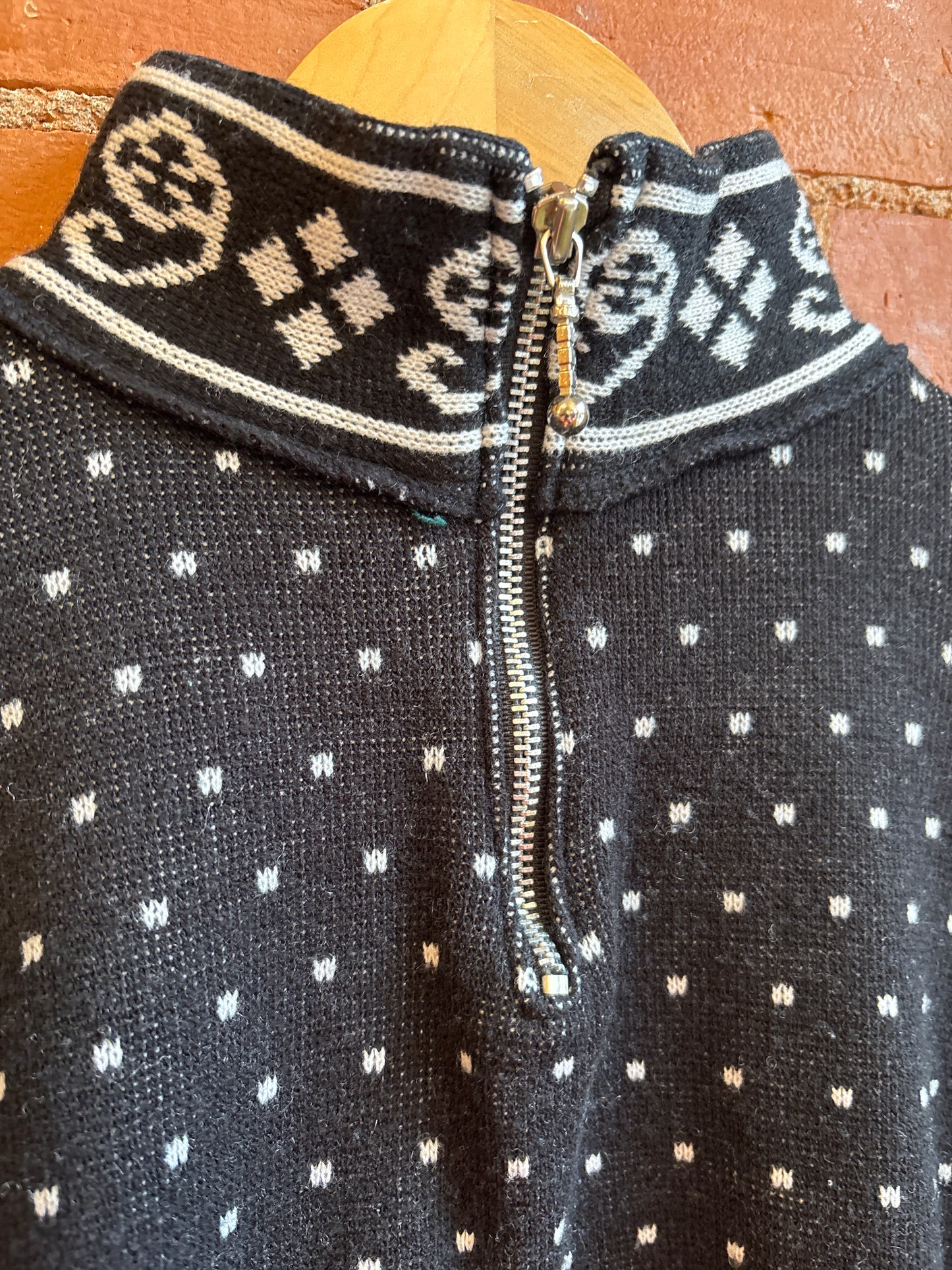 B&W 1/4 Zip Acrylic Sweater