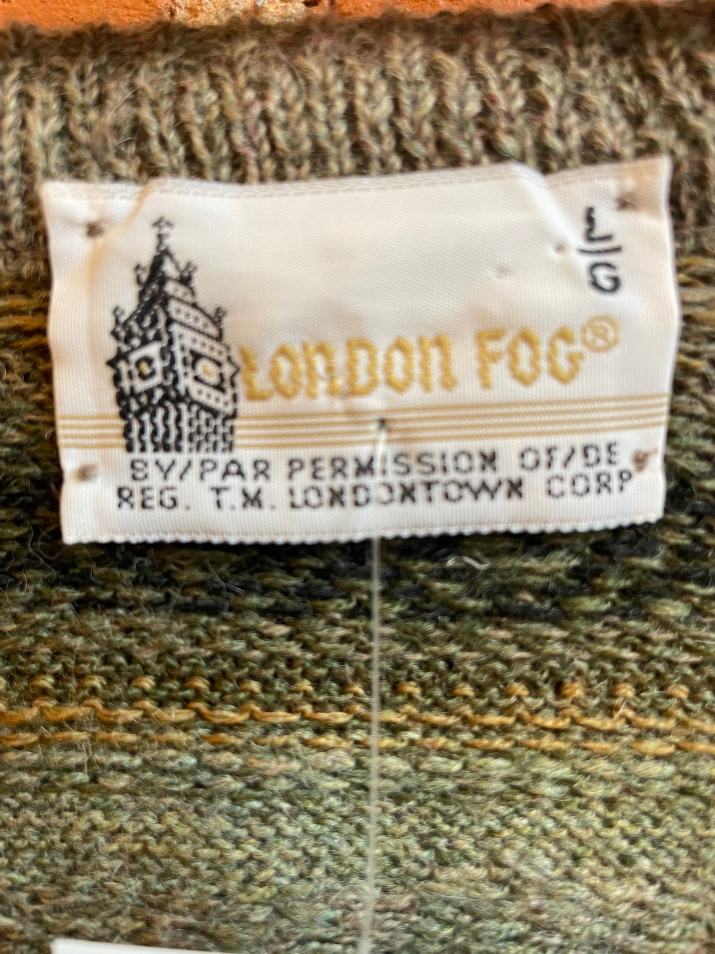 London Fog Wool Blend Cardigan Sweater