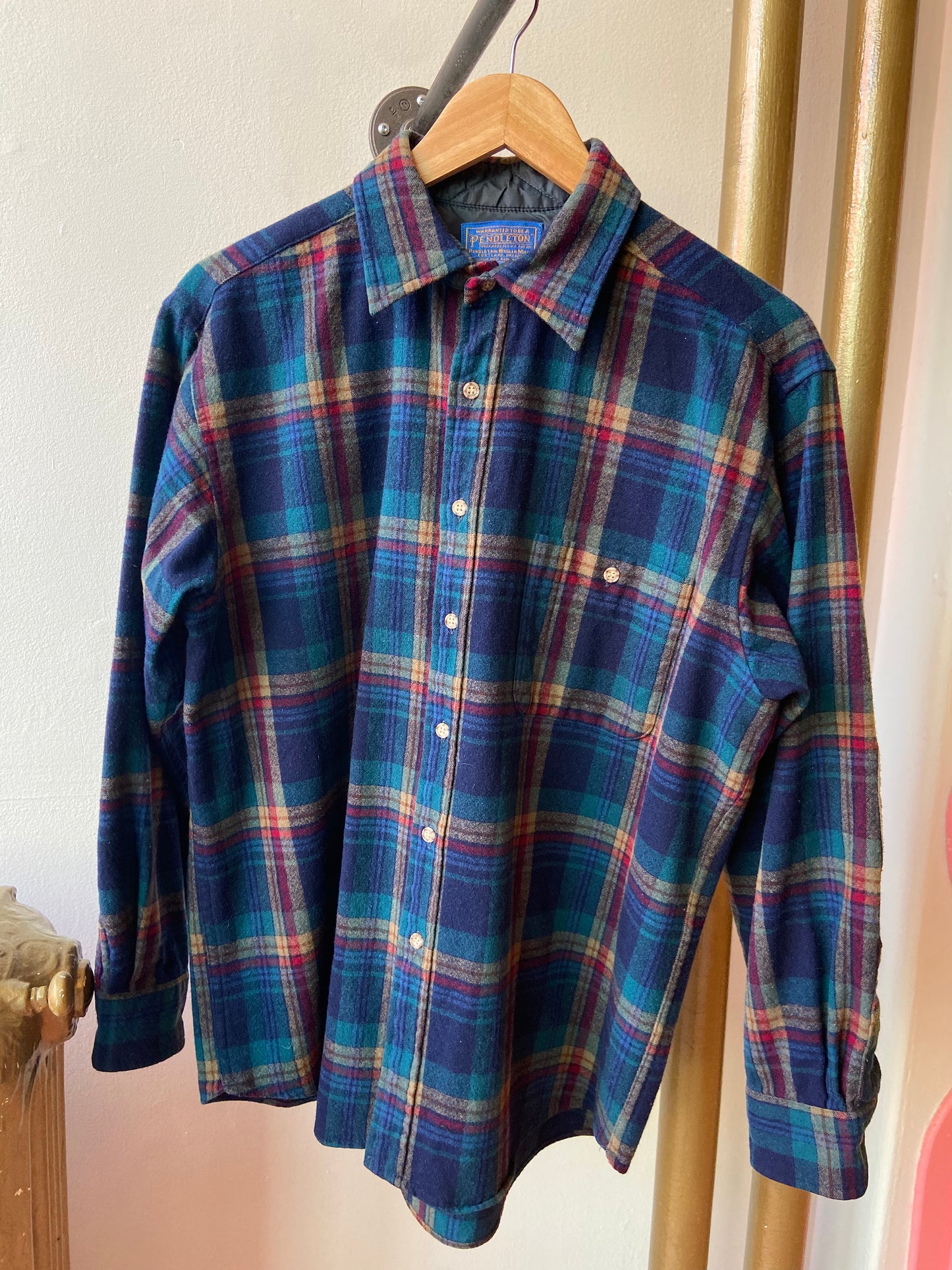 Pendleton Blue/Multi Plaid Wool Trail Shirt
