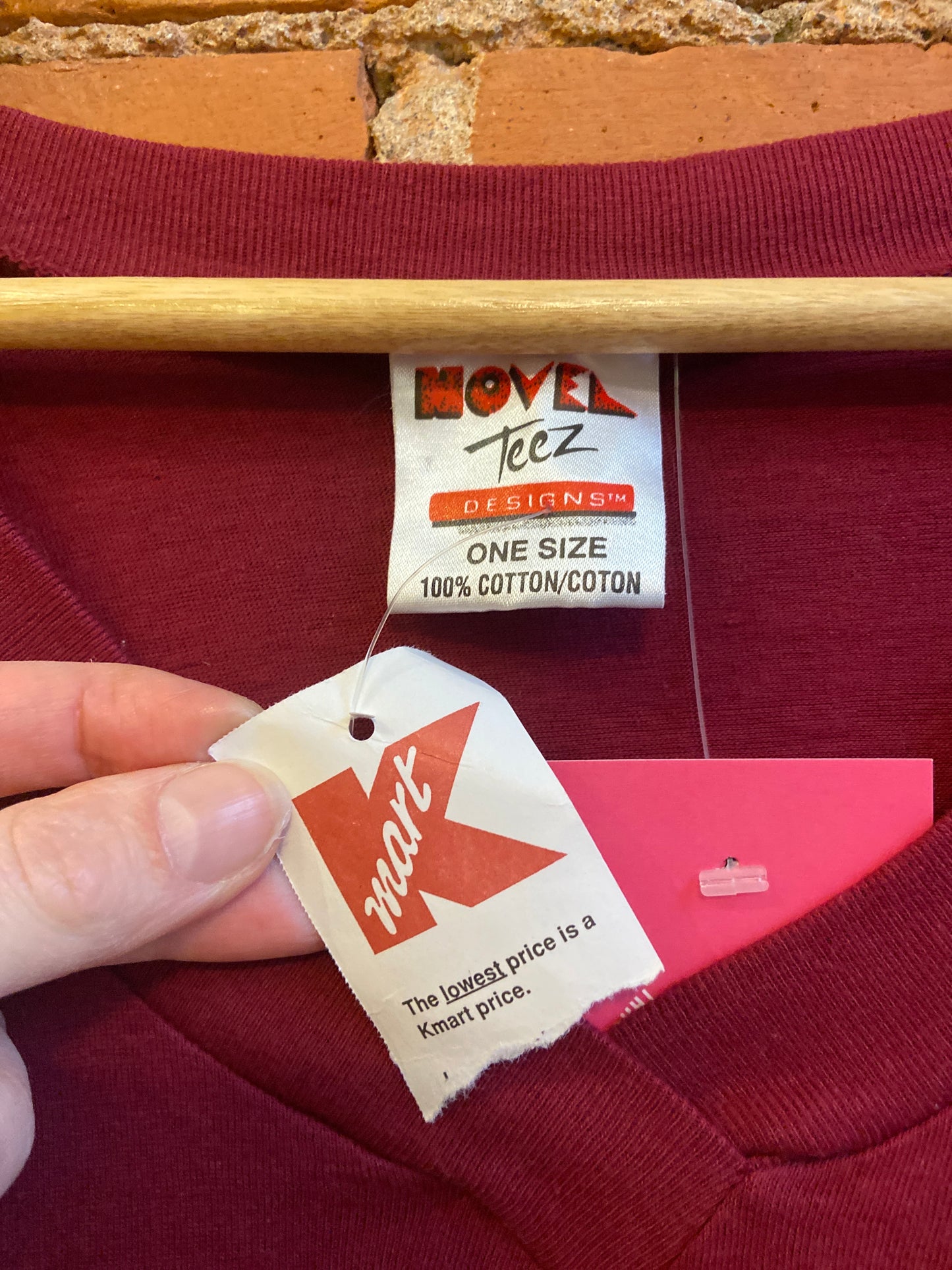 1990s NWT Novel Teez Burgundy Sleep Shirt With Christmas Themed Sesame Street Graphic