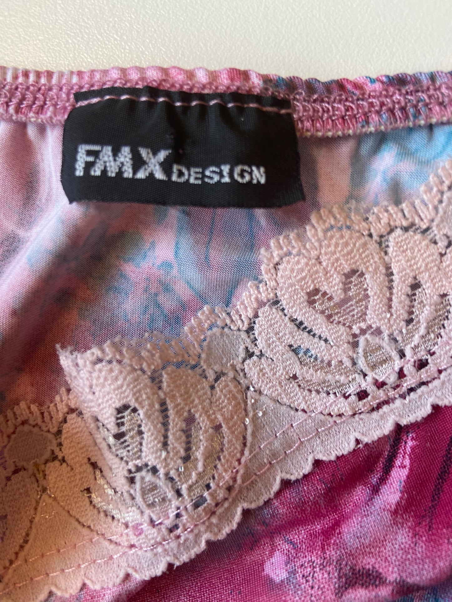 Y2K Pink Floral Print Lace Cami