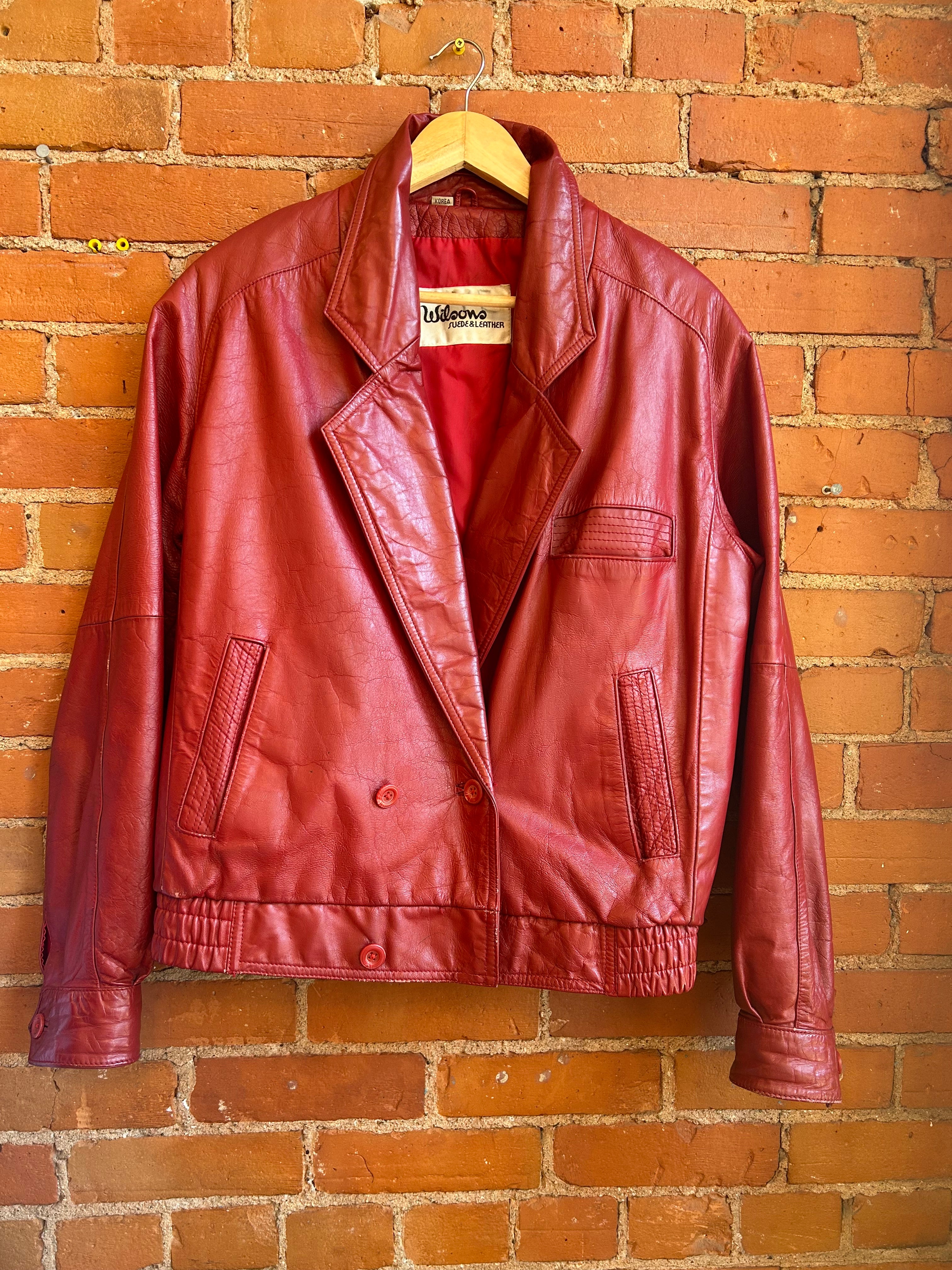 80 s Red Leather Jacket The Neighbourhood Vintage Store