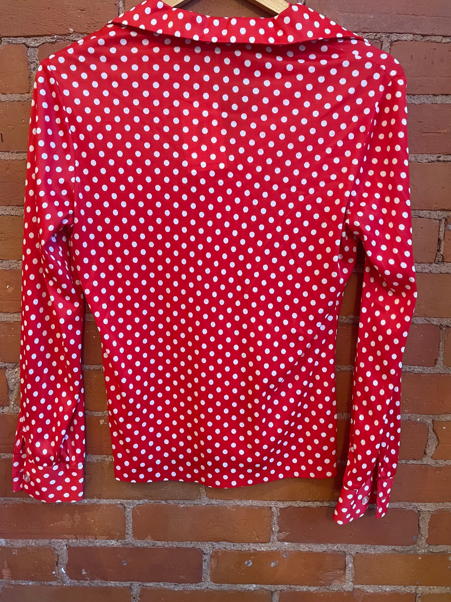 Dorothy Korby Red Polka Dot Blouse