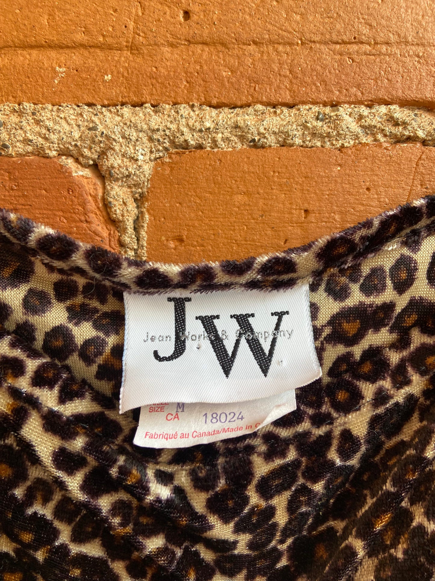 1900s Jean Works & Company Leopard Print Velour Tank Top