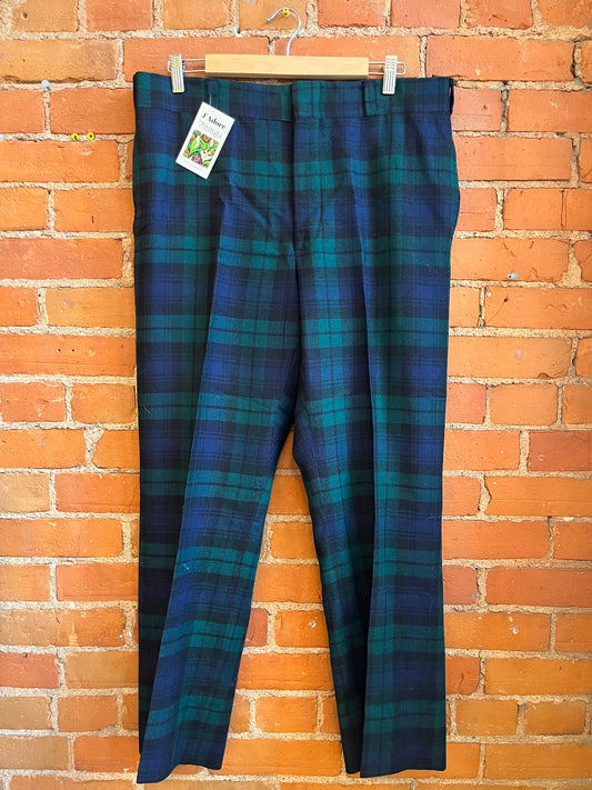 Green & Blue Plaid Pants