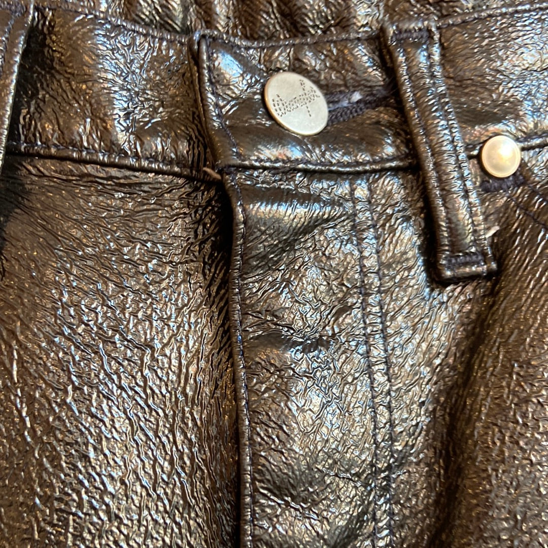 Wrangler Faux Leather Black Pants