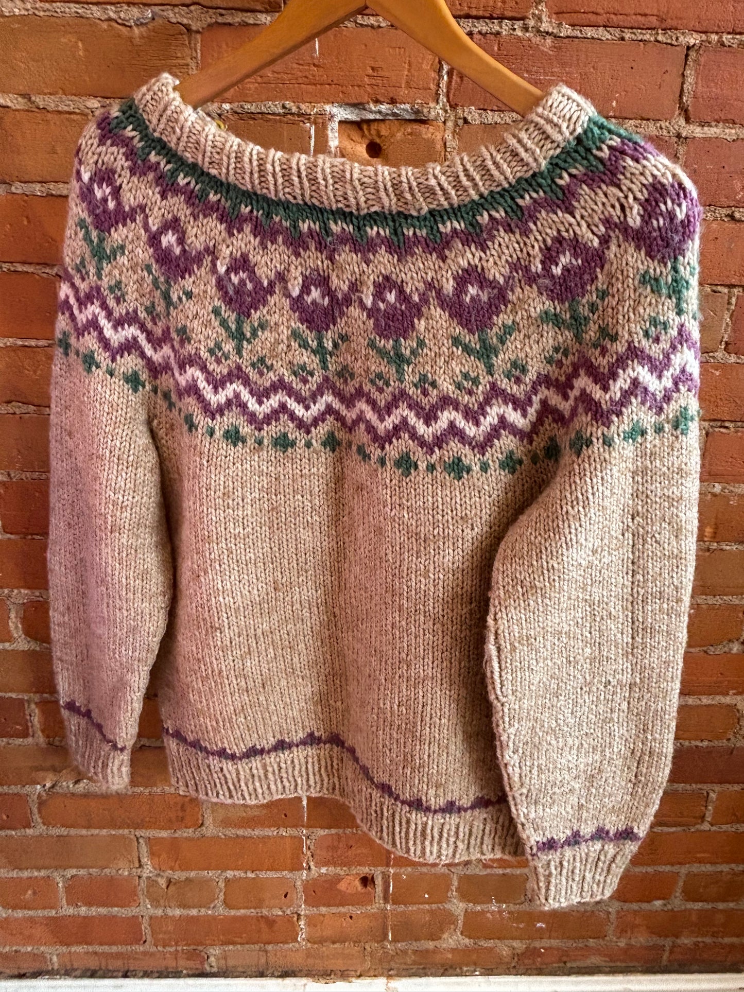 Home Knit Tulips Fair Isle Sweater