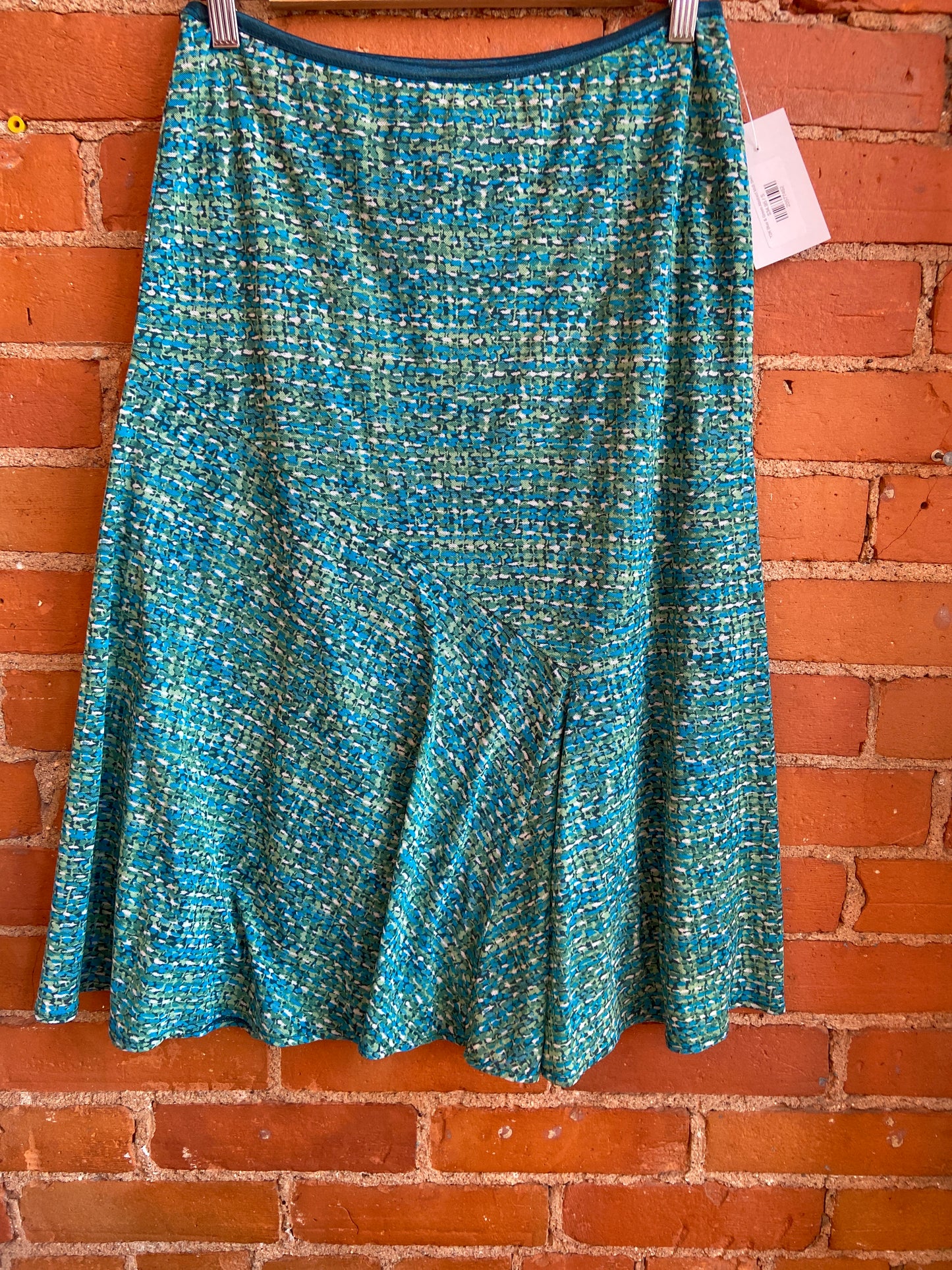 Y2K Blue & Green Abstract Midi Skirt