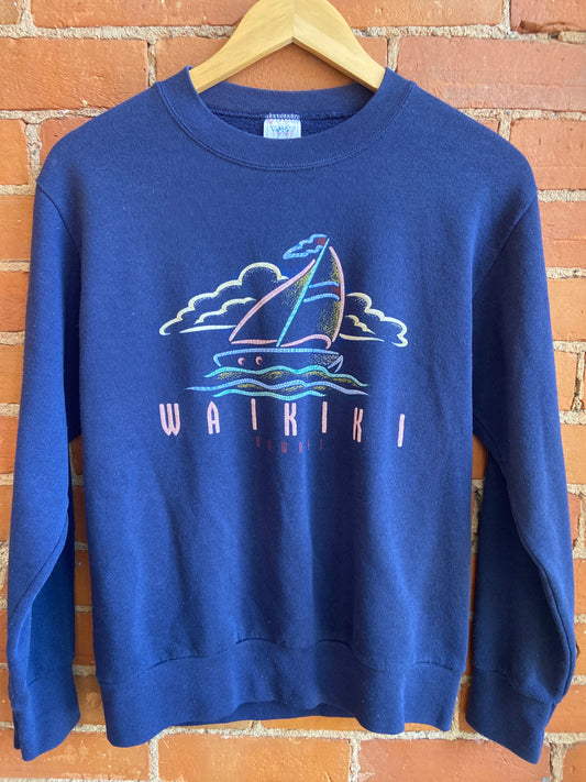 Navy Waikiki Crewneck Sweatshirt