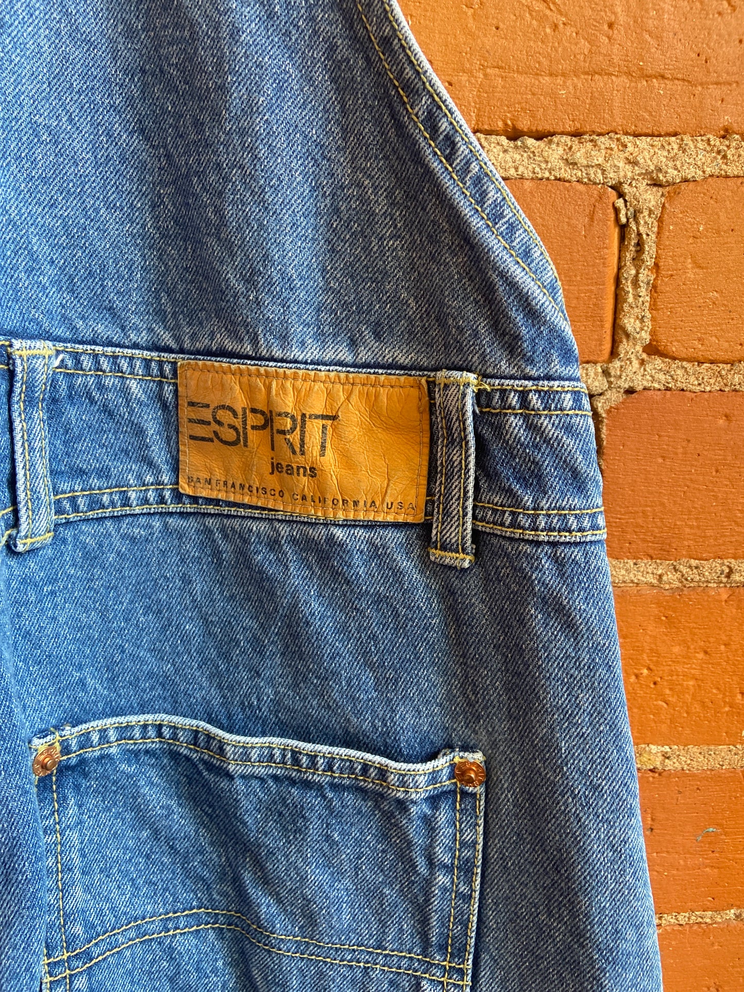 1990s Esprit Jeans Mid Wash Denim Overalls