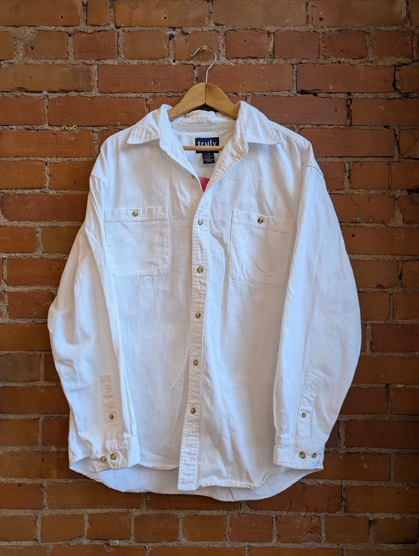 1990s Truly Denim White Denim Shacket