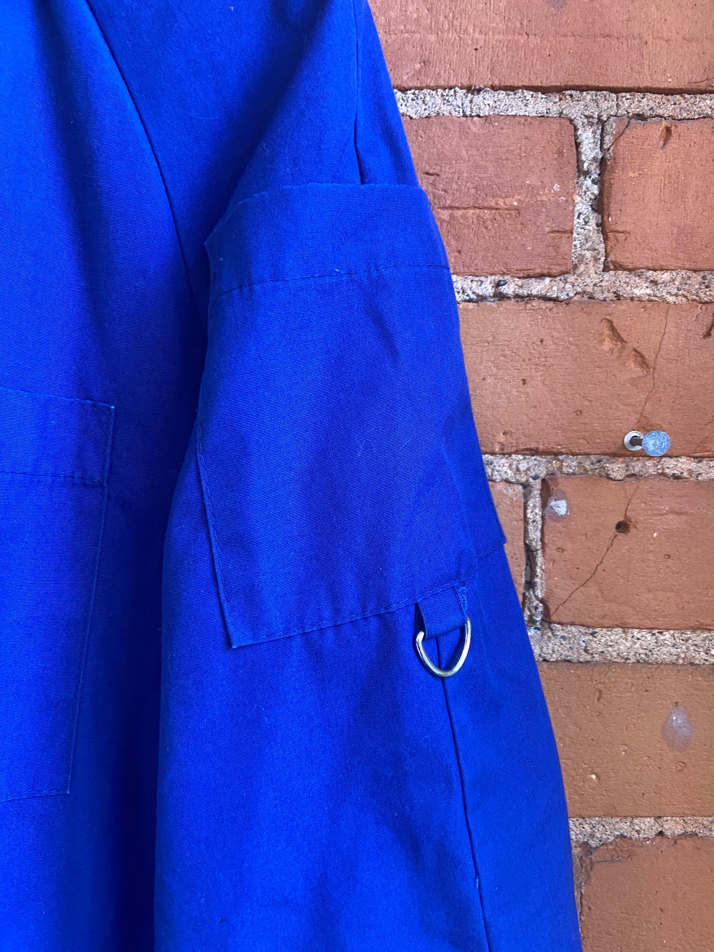 1980s Cariboo Blue Utility Jacket With Faux Sherpa Collar