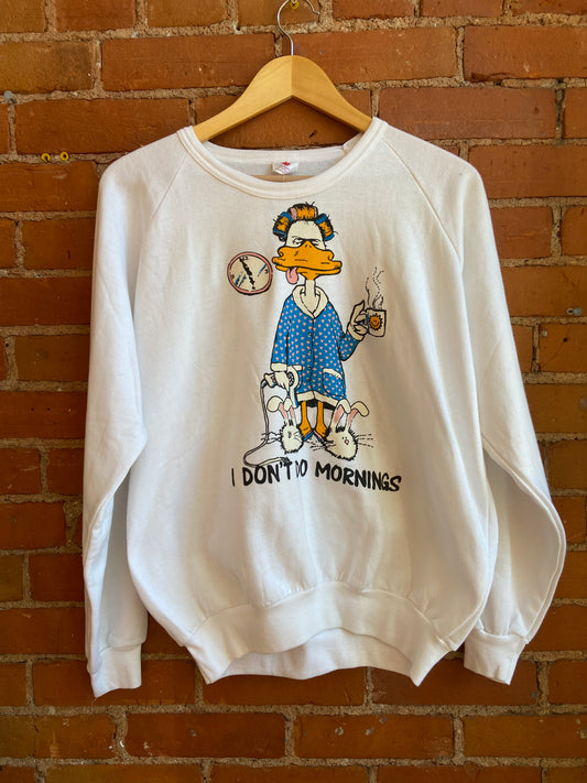 80’s I Don’t Do Mornings Crewneck