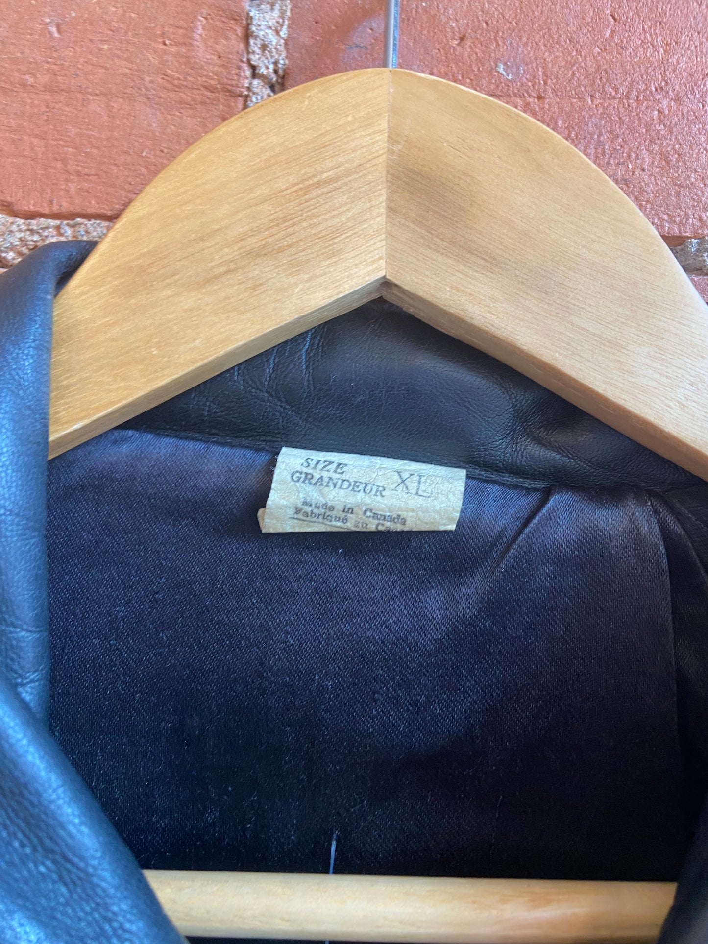 Black Leather Jacket with Animal Print