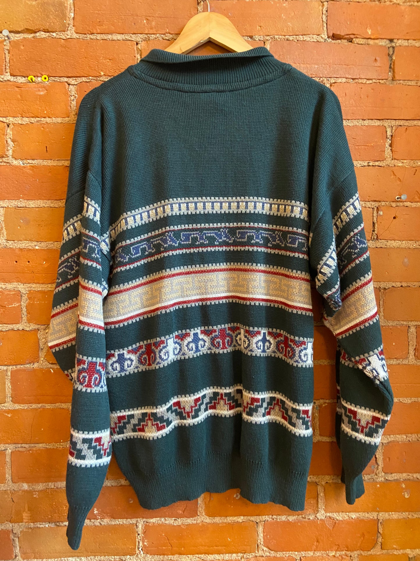 Forest Green Collared Acrylic Sweater