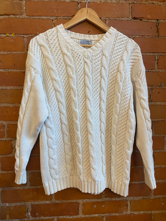 90's Jacob Cotton V-Neck Knit Sweater