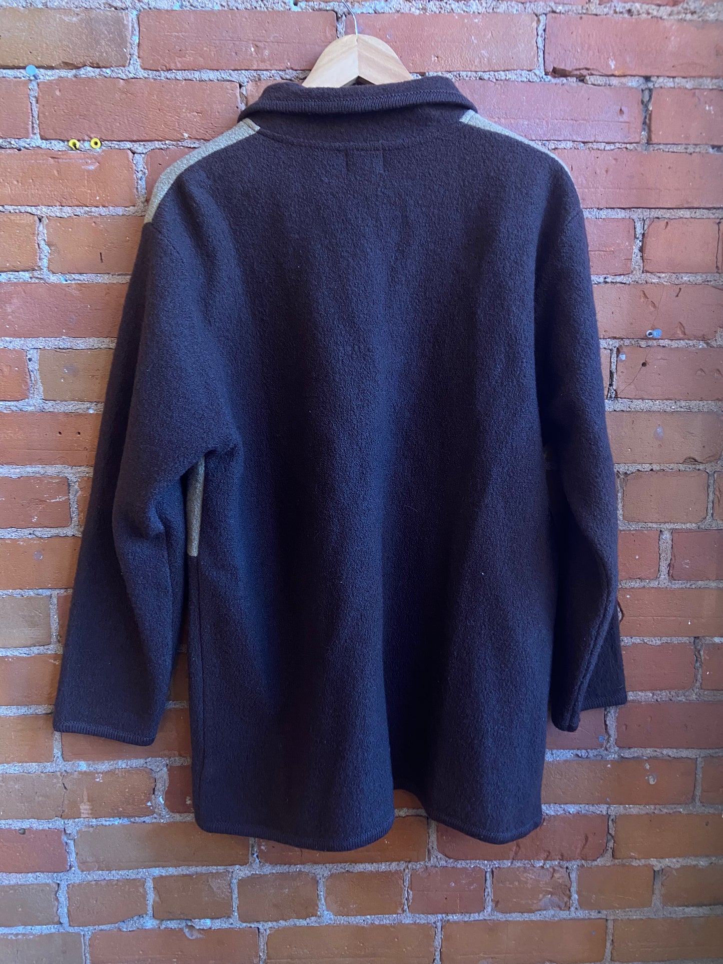 Brown Wool Embroidered Mountain Skiing Sweater