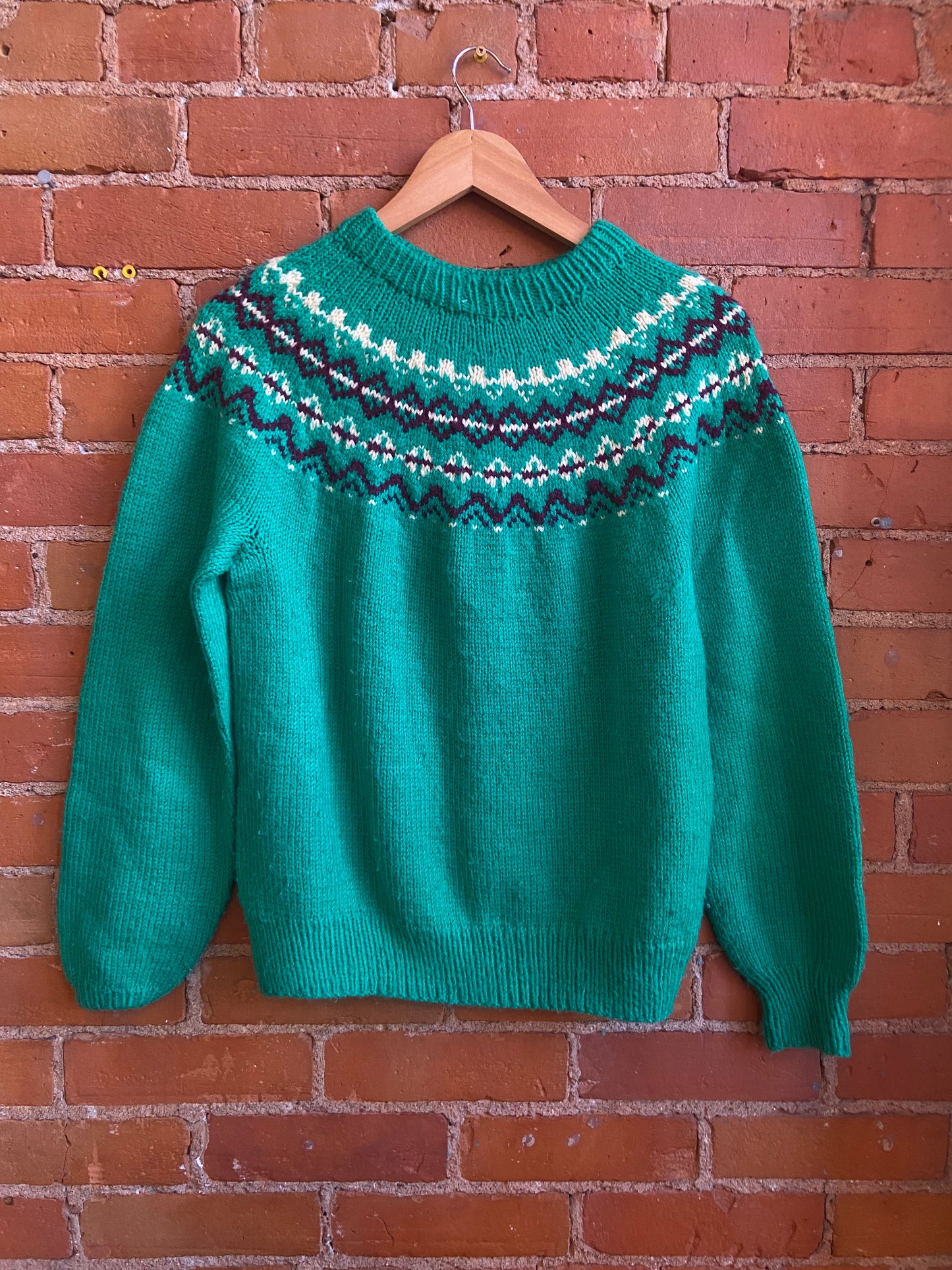 Handmade Knit Green Sweater