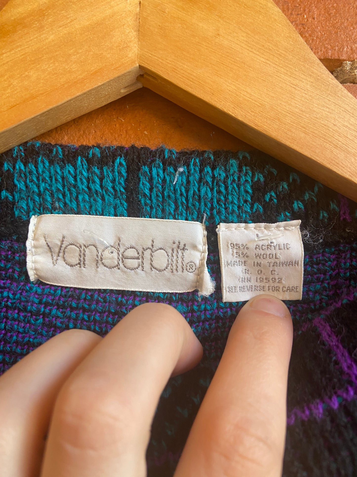 Colourful Plaid Turtle Neck Sweater