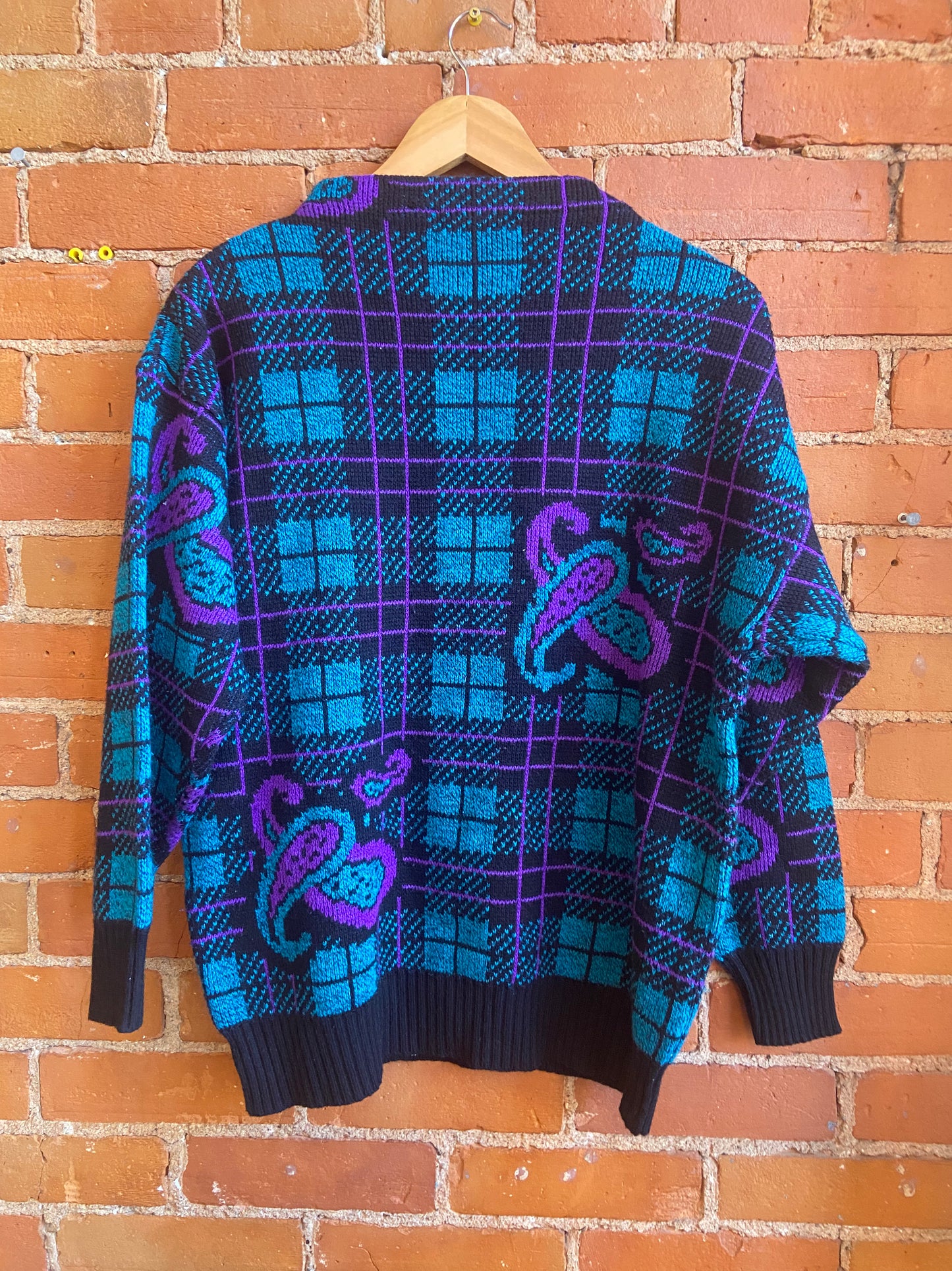 Colourful Plaid Turtle Neck Sweater