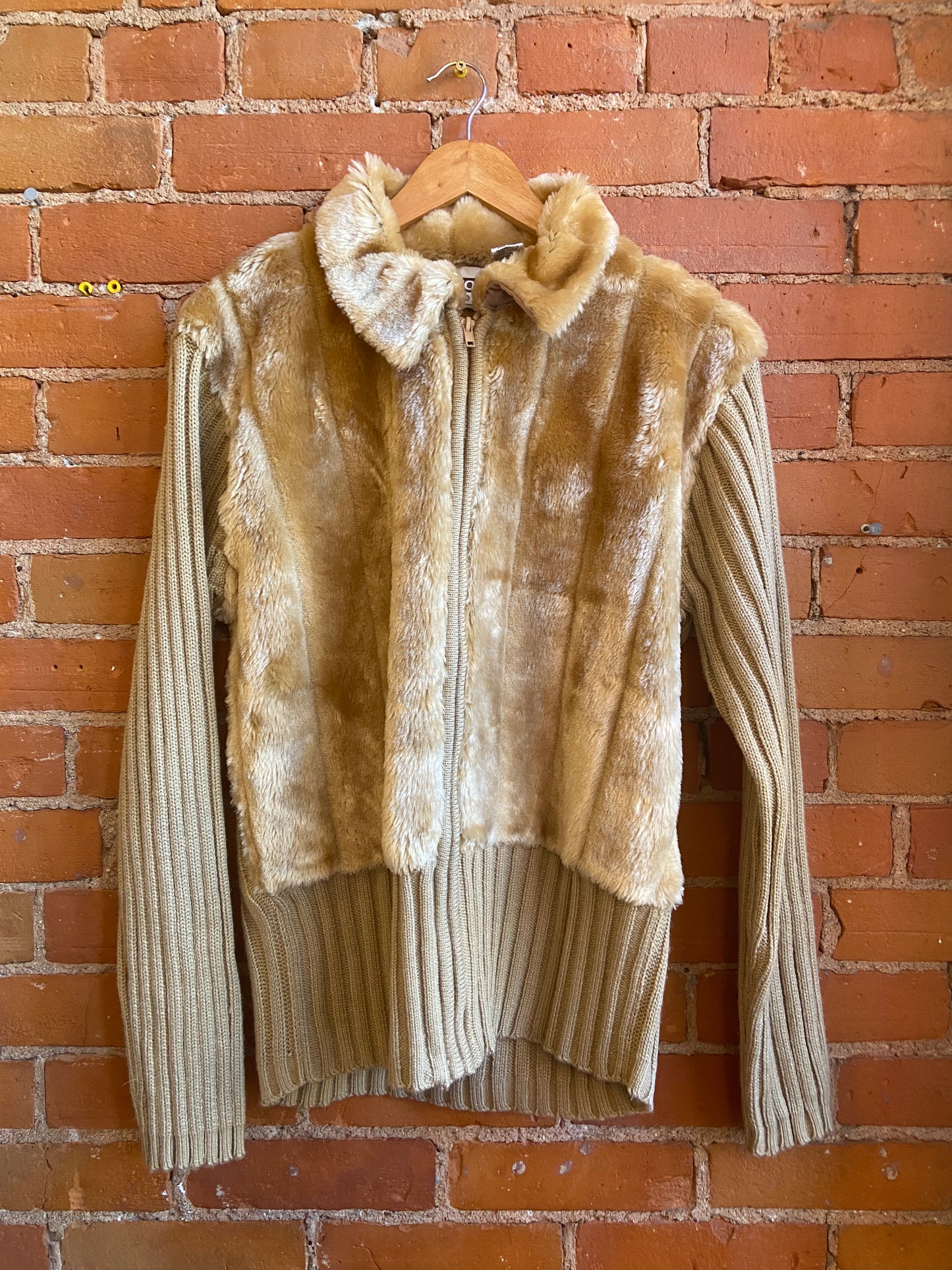 Sweater with Faux Fur Vest