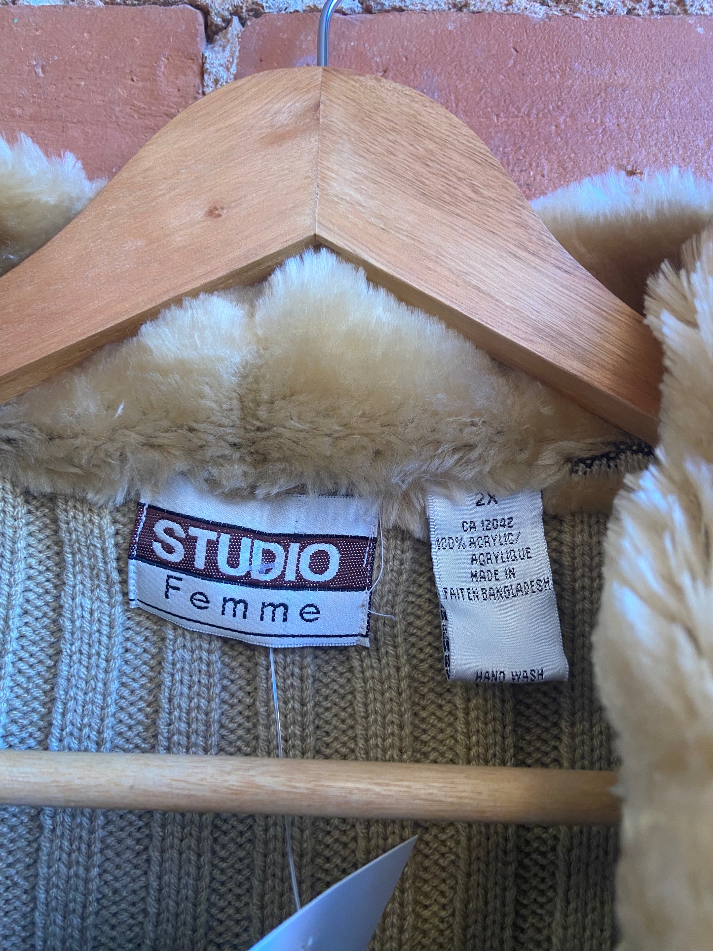 Sweater with Faux Fur Vest