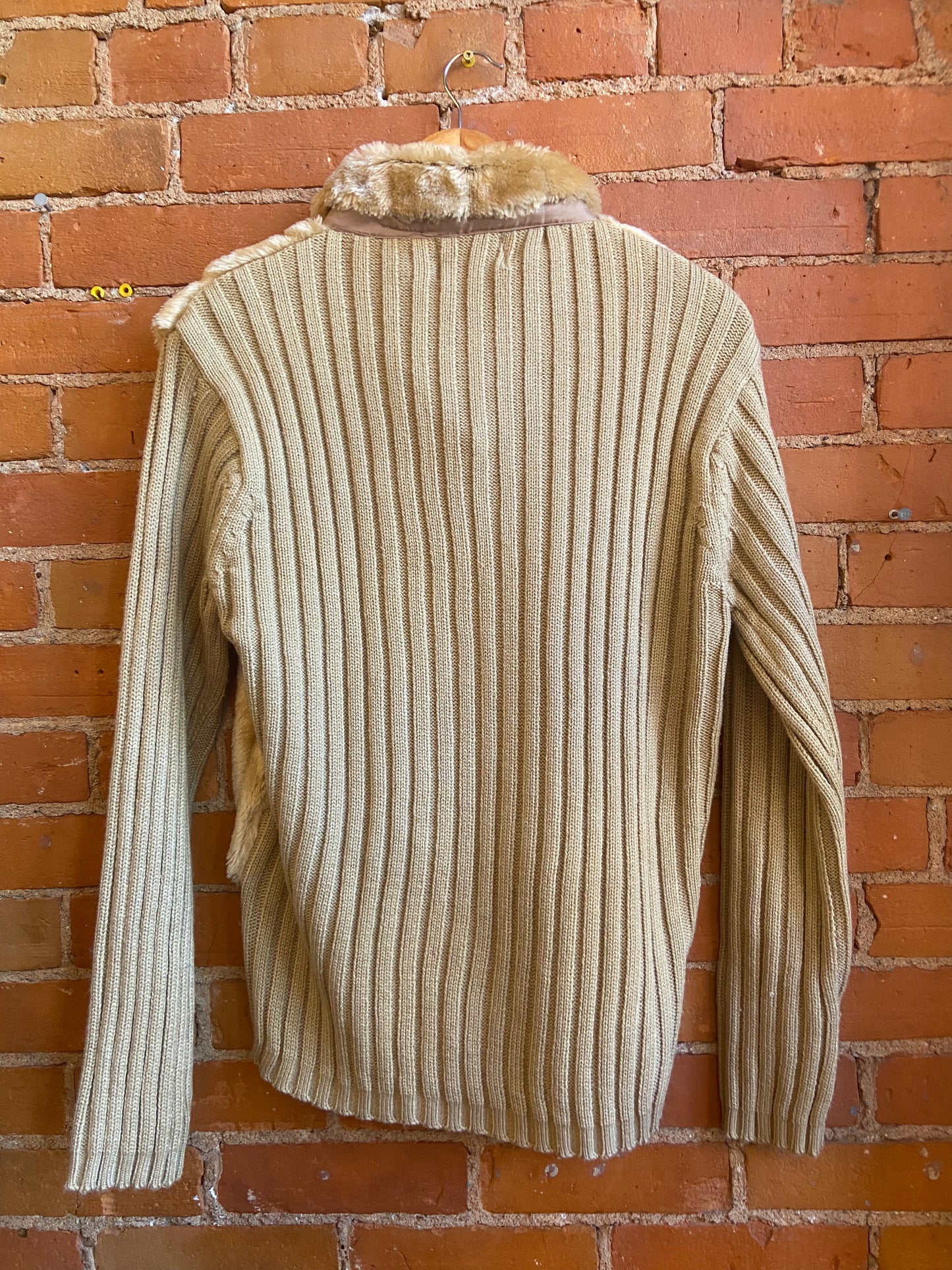 Sweater with Faux Fur Vest