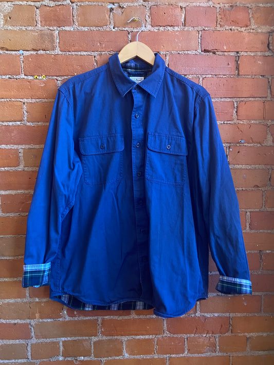 Navy LL Bean Button Up Work Shirt