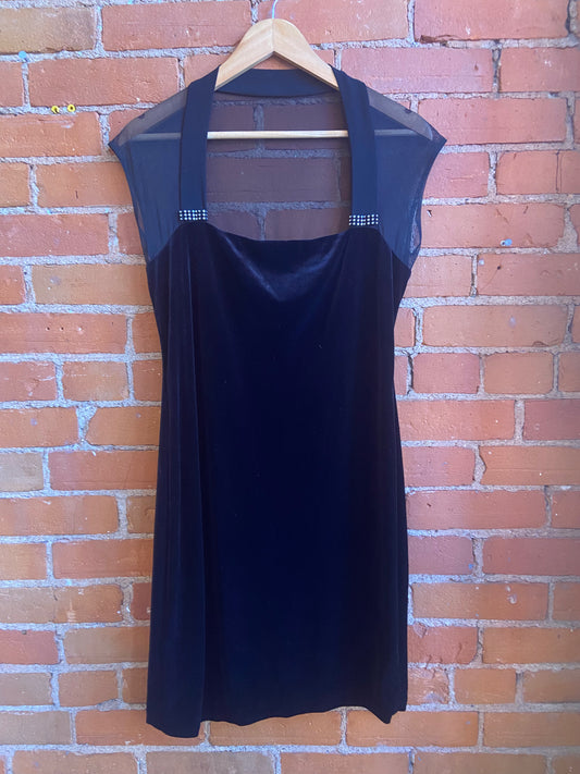90’s Black Velvet Dress