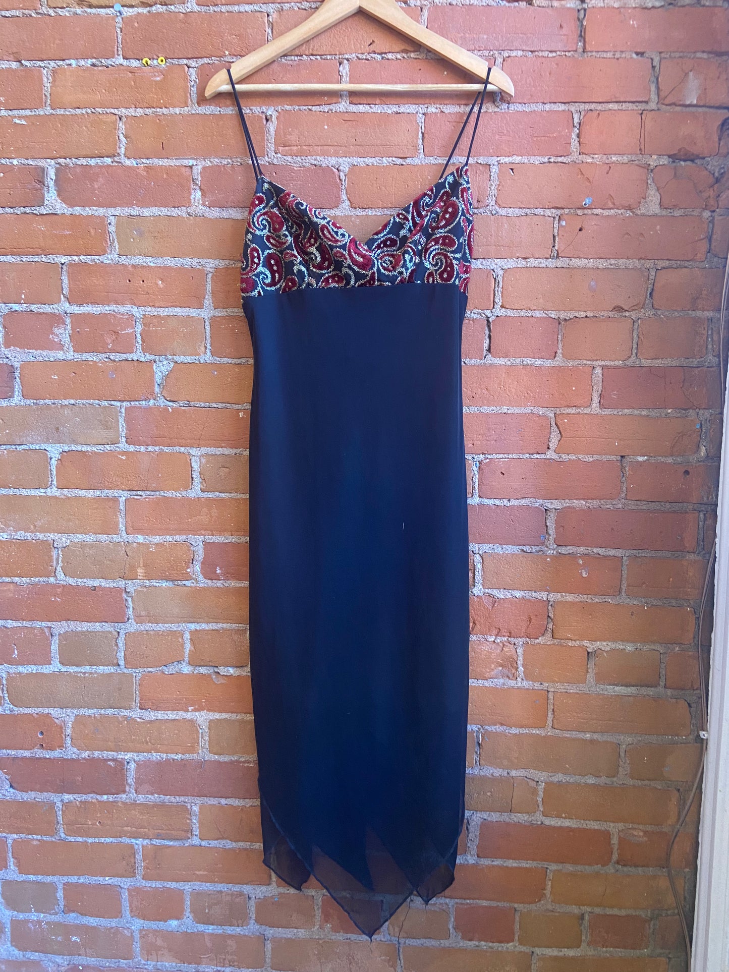 90’s Black Sparkly Print Dress