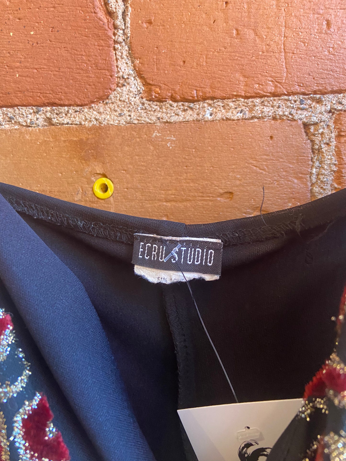 90’s Black Sparkly Print Dress