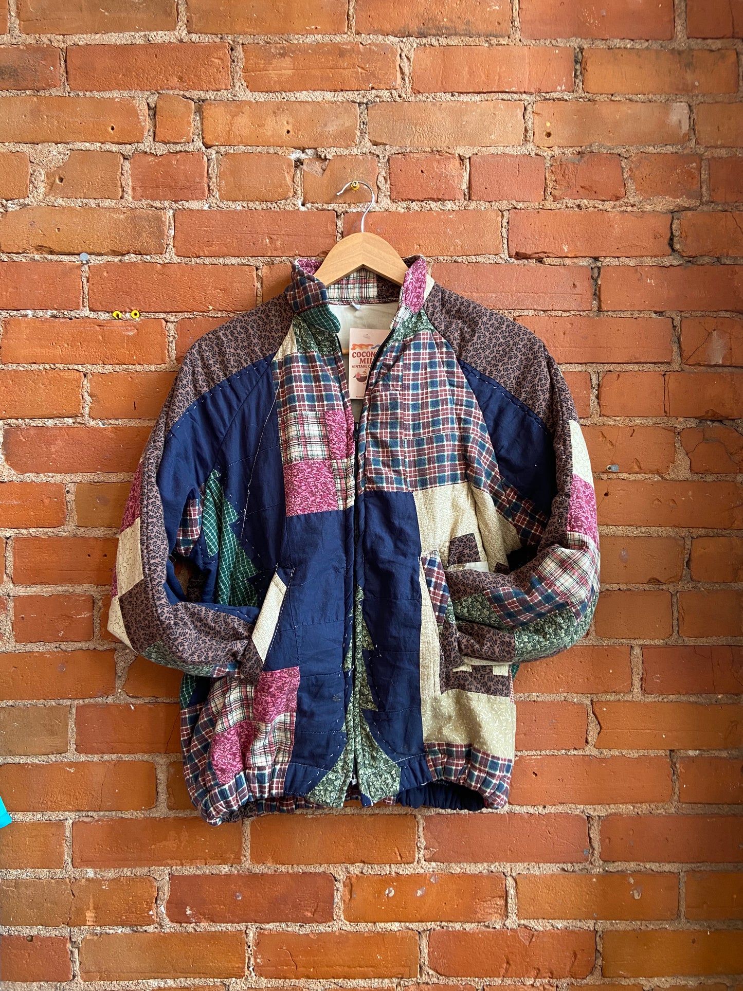Handmade Vintage Quilt Jacket with Deer