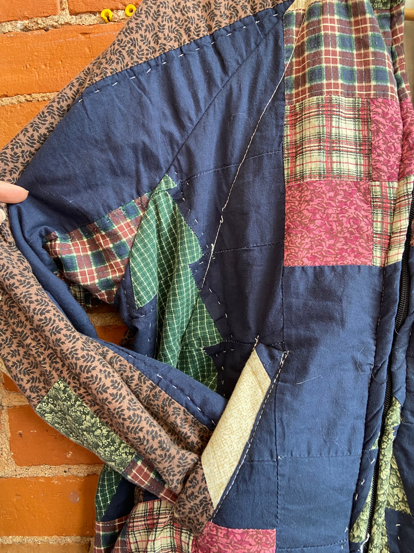 Handmade Vintage Quilt Jacket with Deer