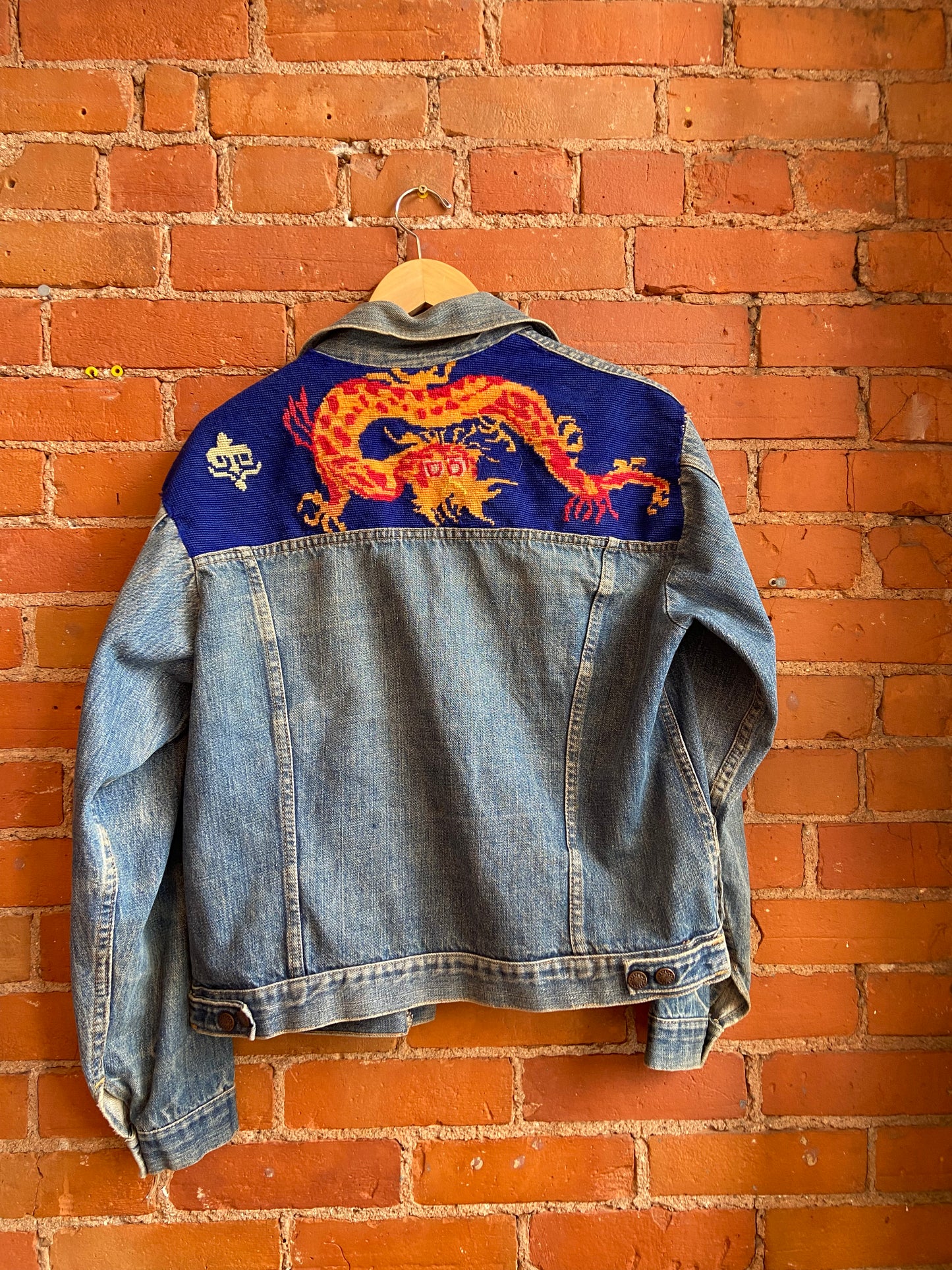 Cross Stitch Dragon Denim Jacket