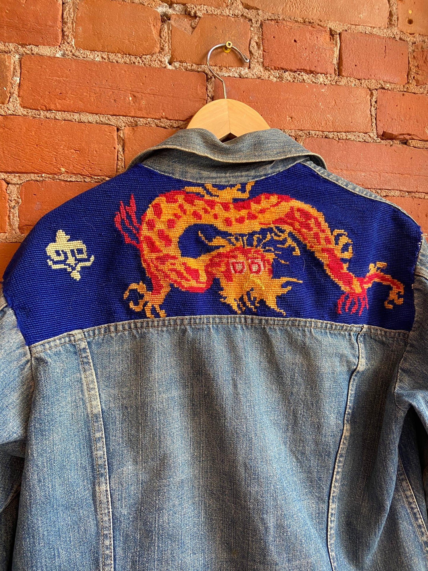 Cross Stitch Dragon Denim Jacket