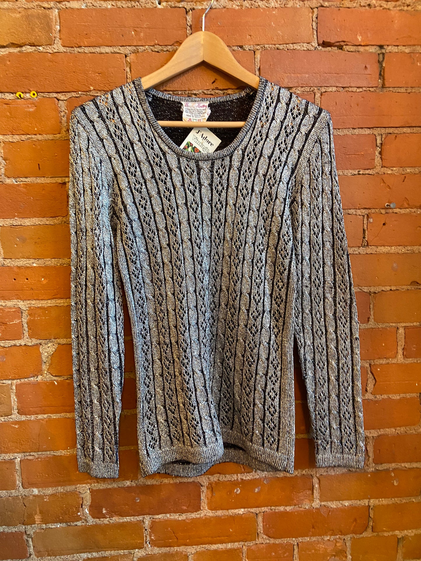 Sliver Metallic Scoop Neck Knit