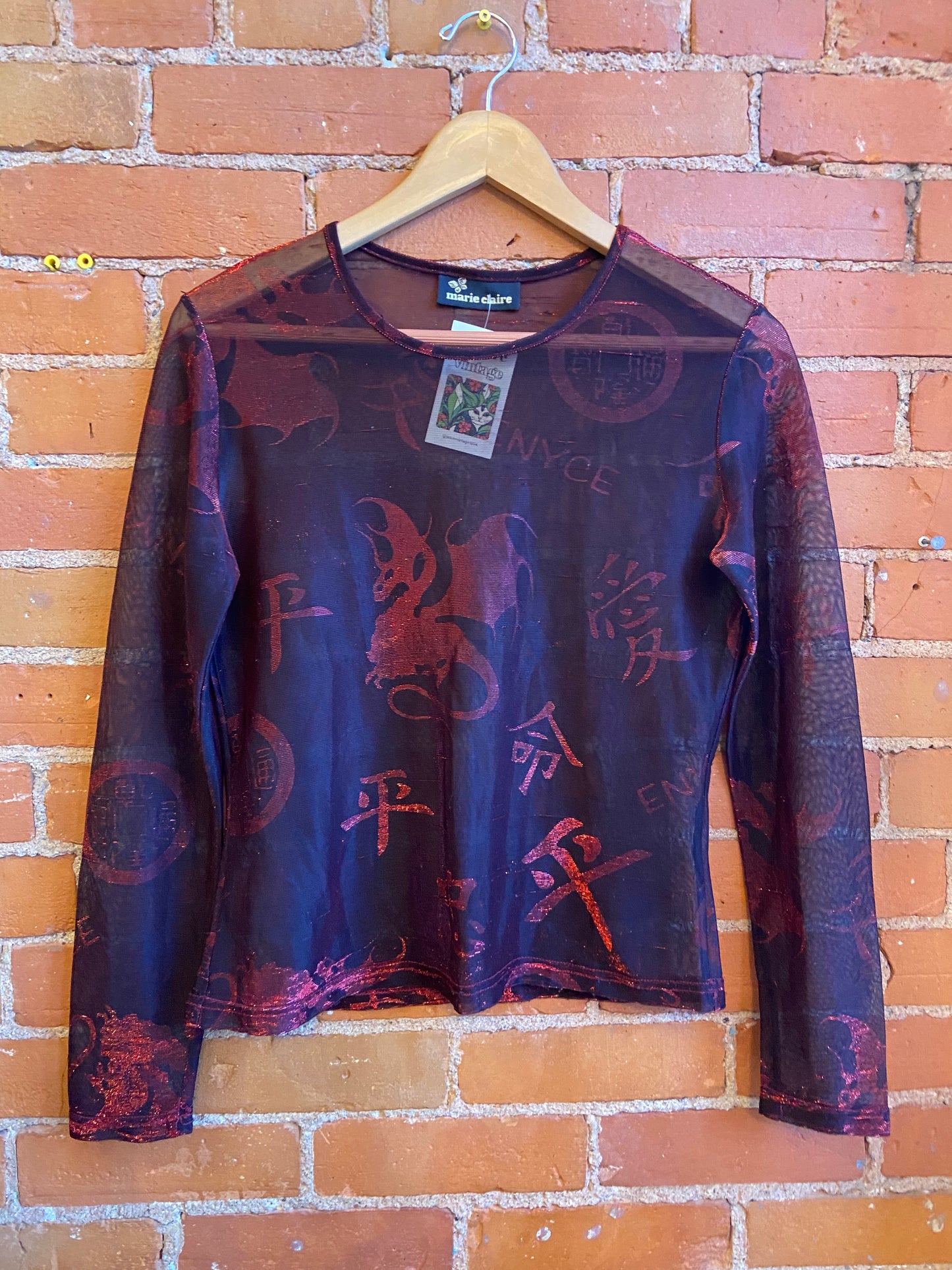 Marie Claire Long Sleeve Shear Top