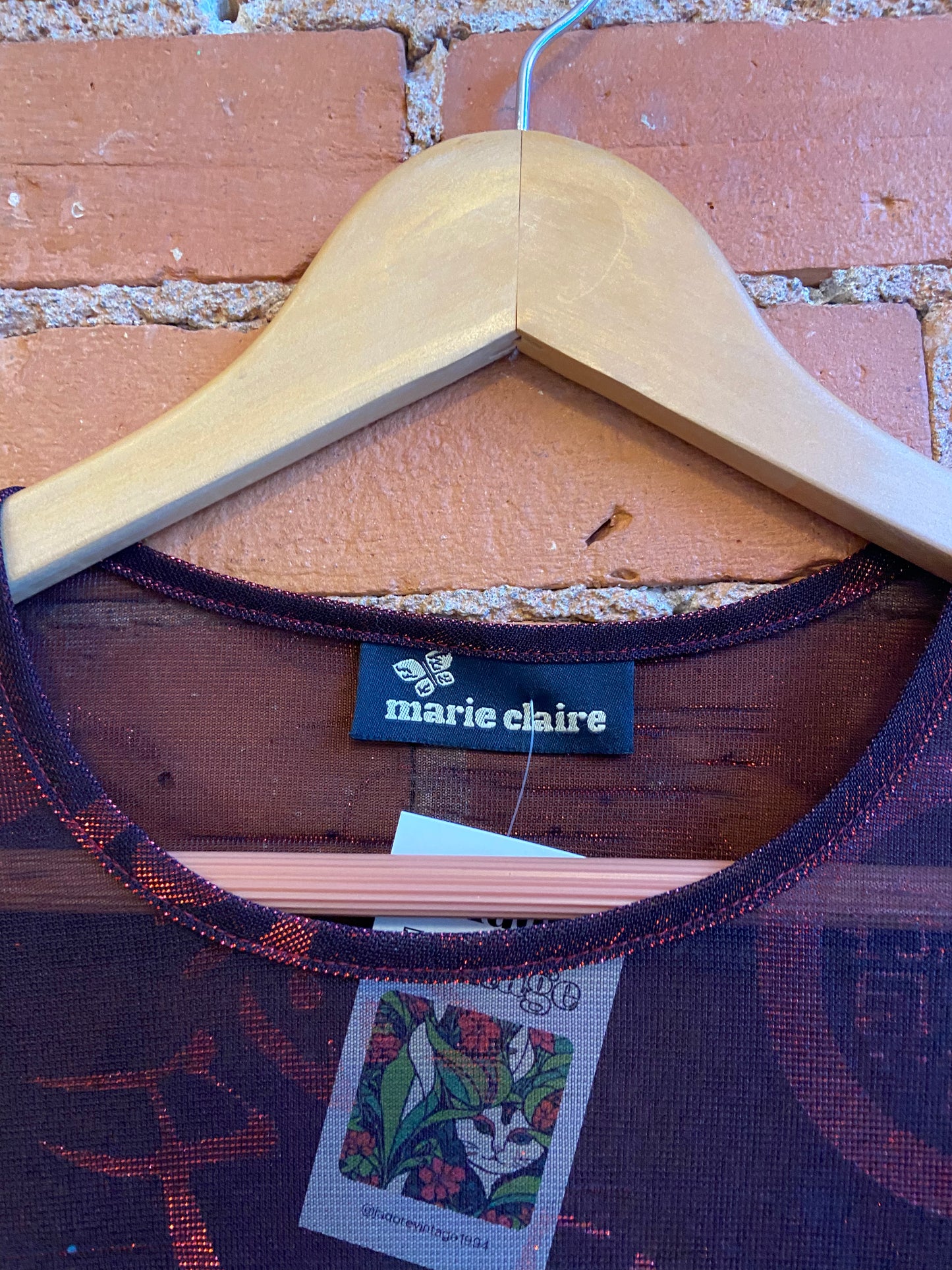 Marie Claire Long Sleeve Shear Top