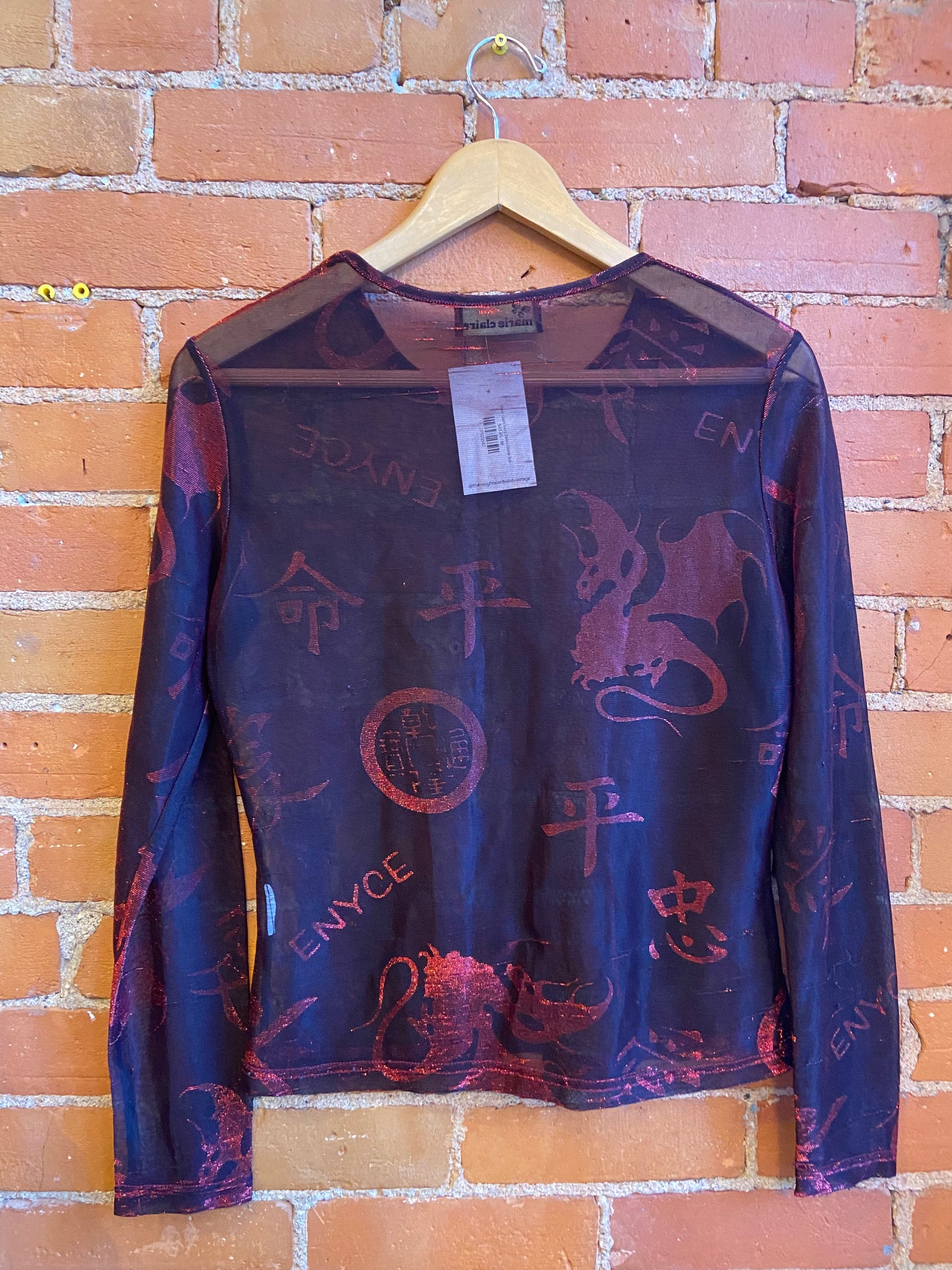 Marie Claire Long Sleeve Shear Top