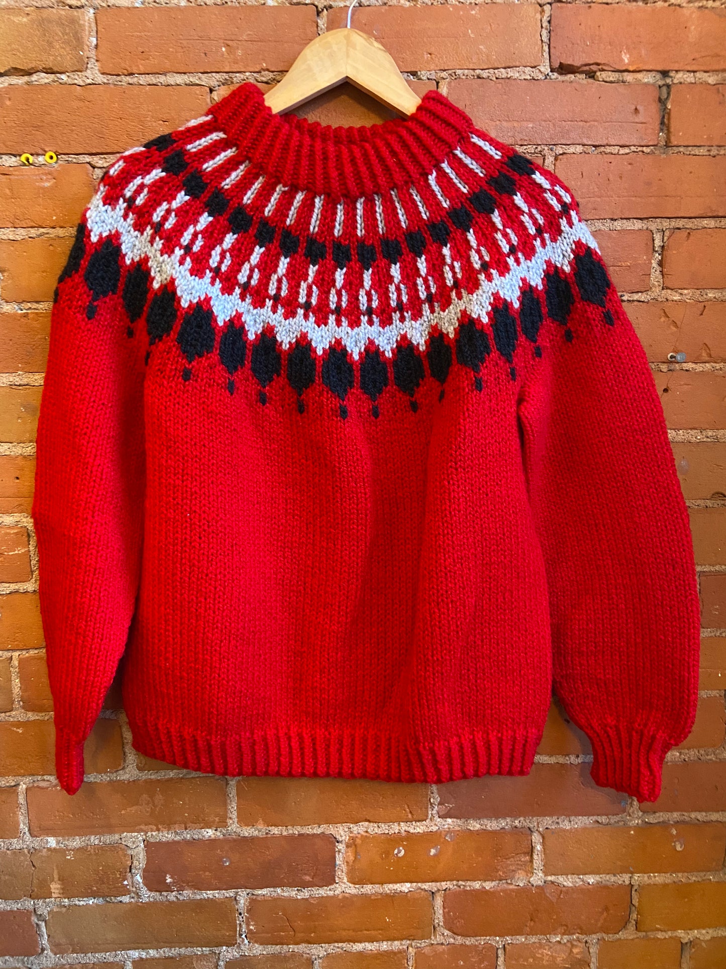 Granny Homemade Skating  Pullover  Red/ Grey