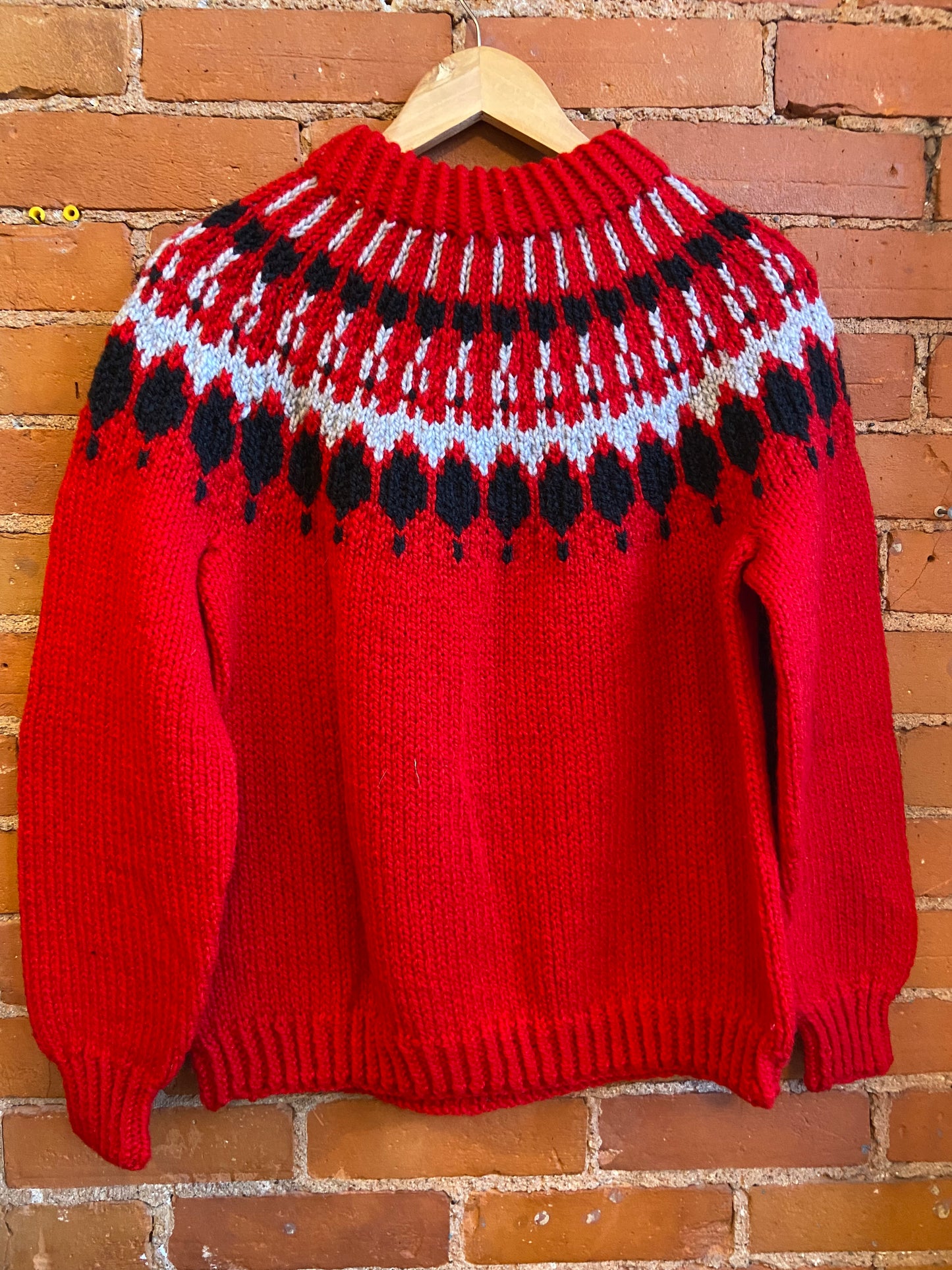 Granny Homemade Skating  Pullover  Red/ Grey