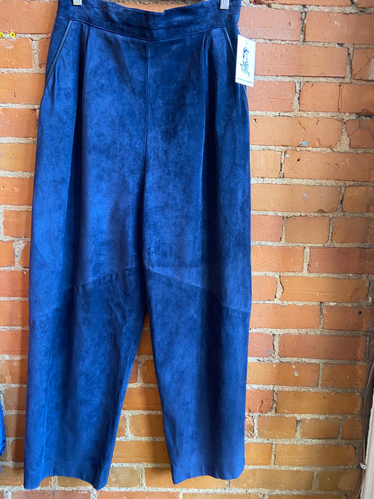 Danier Navy Blue Suede Pants