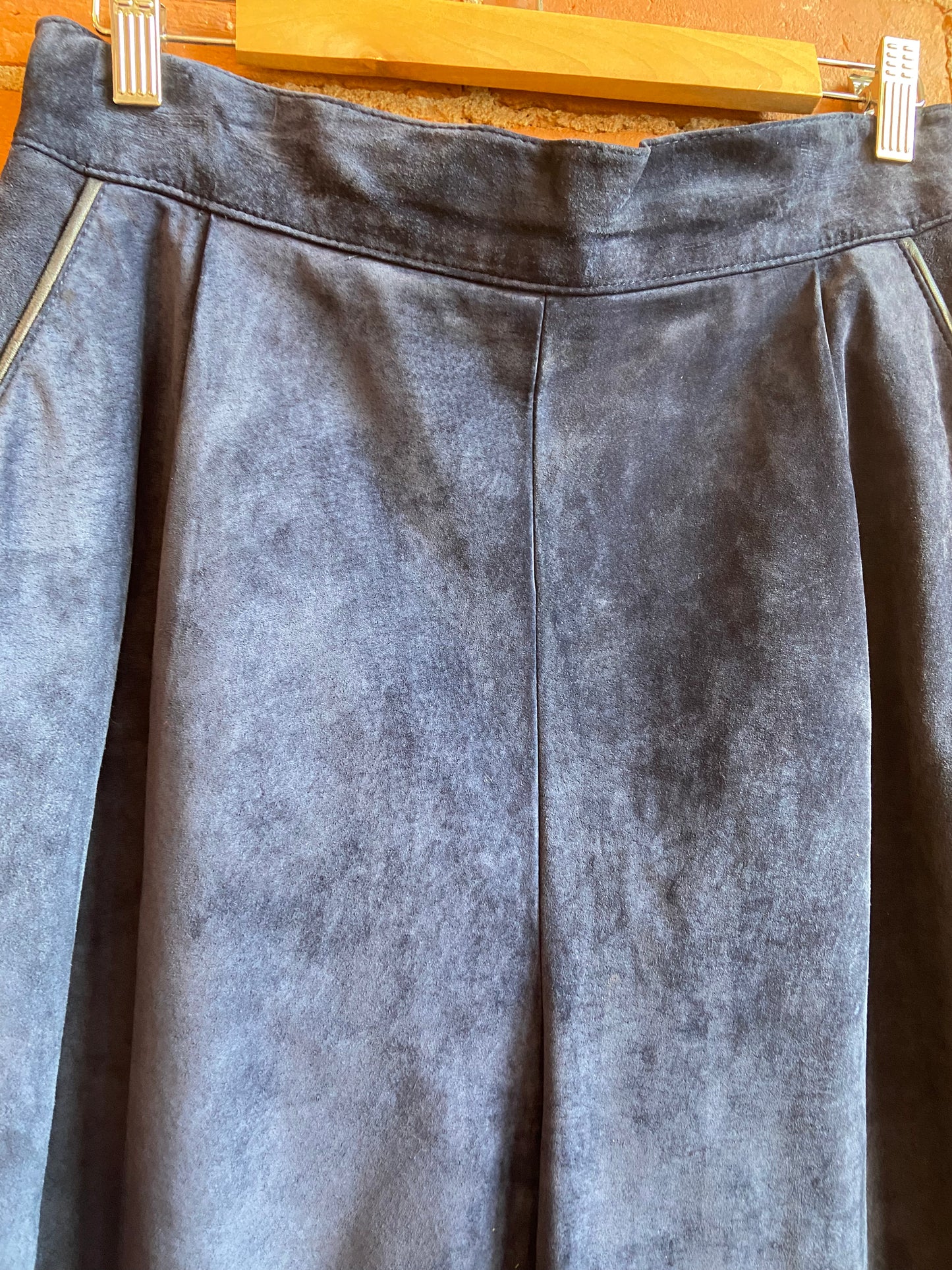 Danier Navy Blue Suede Pants