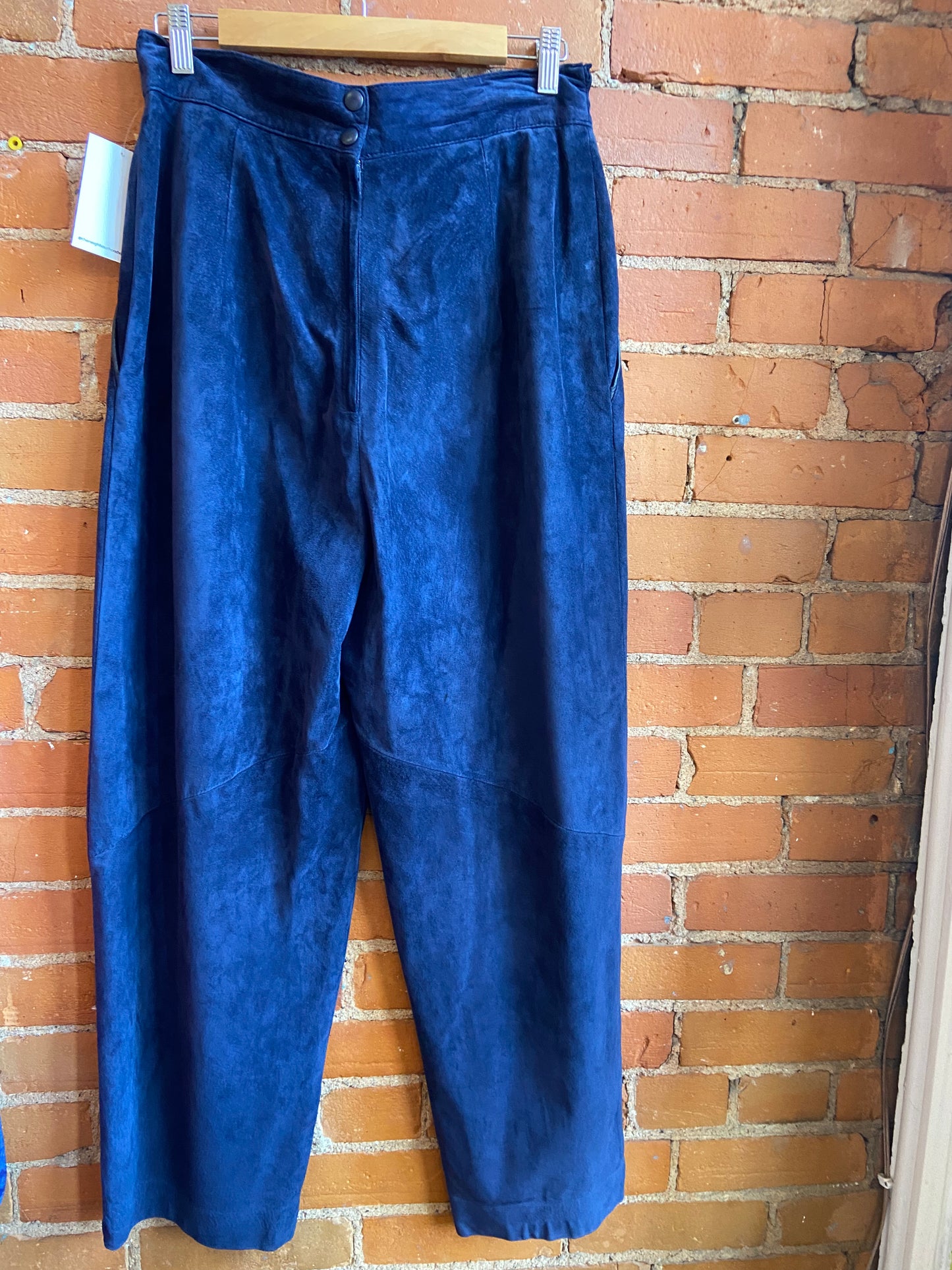 Danier Navy Blue Suede Pants