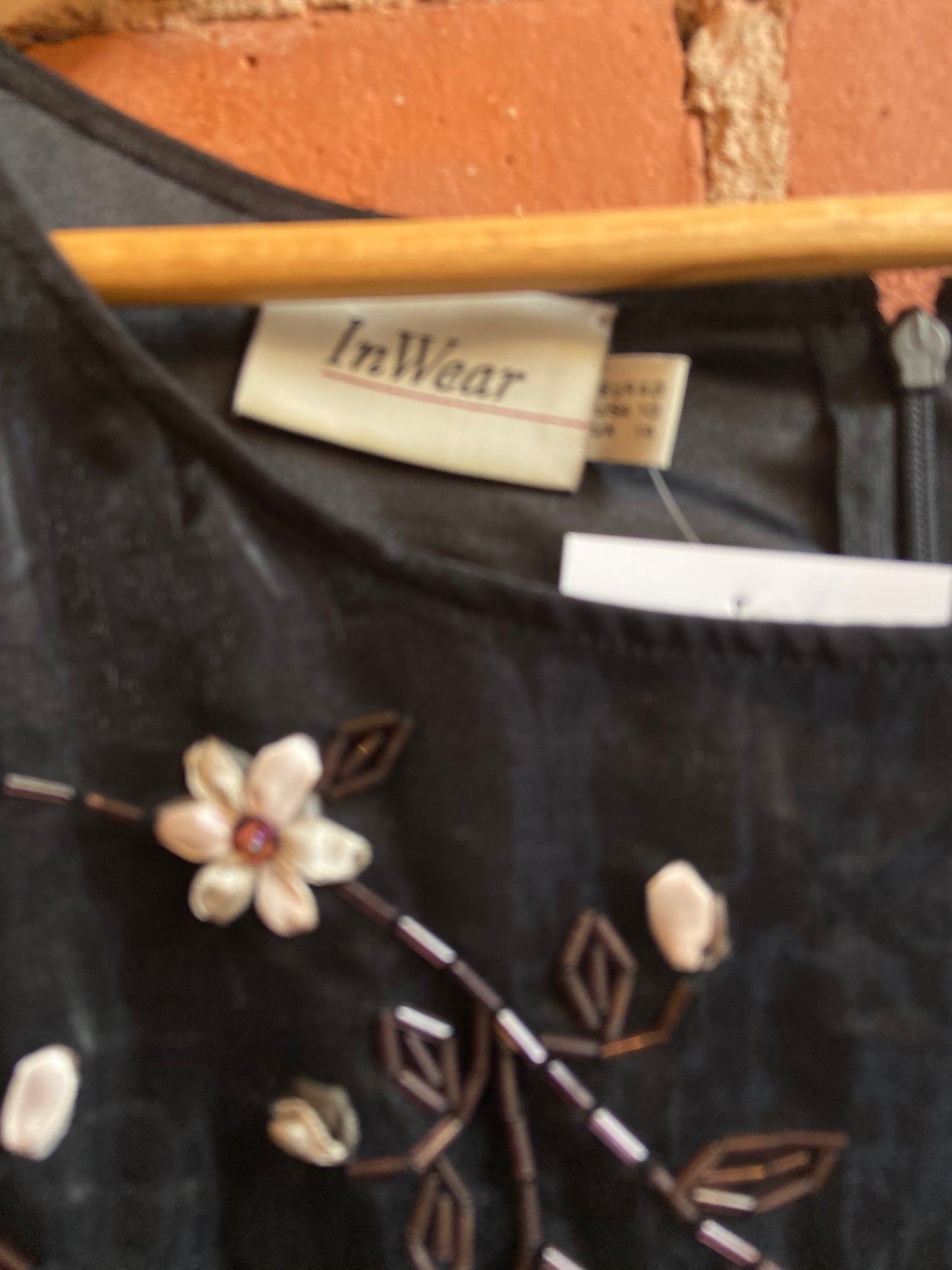 Black Dress with Beaded Florals on Front