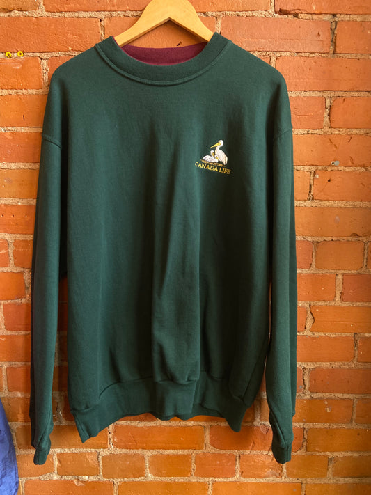 Crewneck Sweatshirt with Embroidered Birds