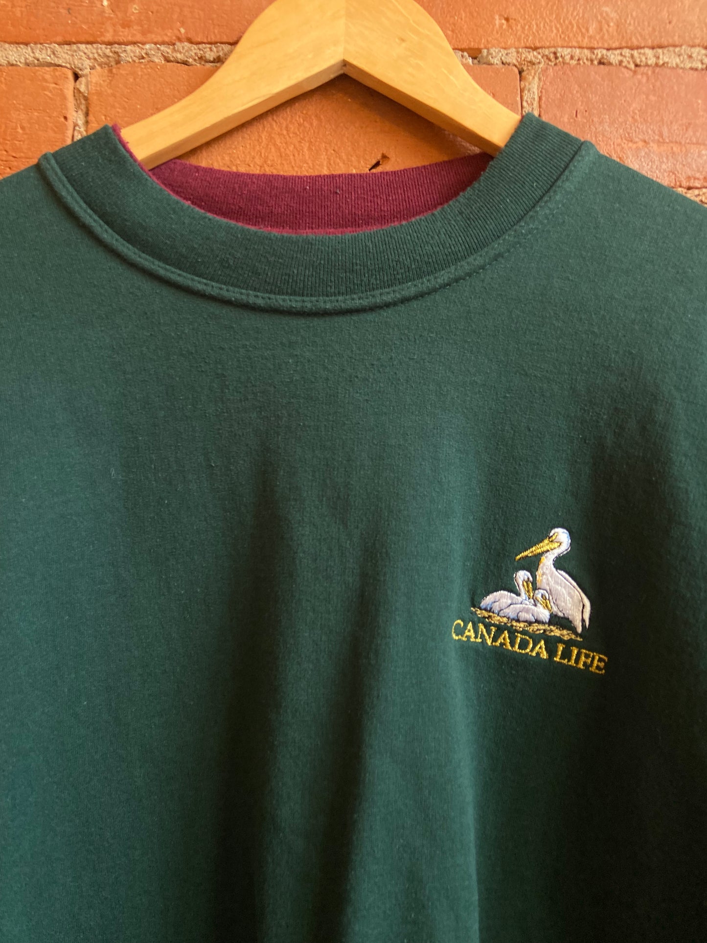 Crewneck Sweatshirt with Embroidered Birds