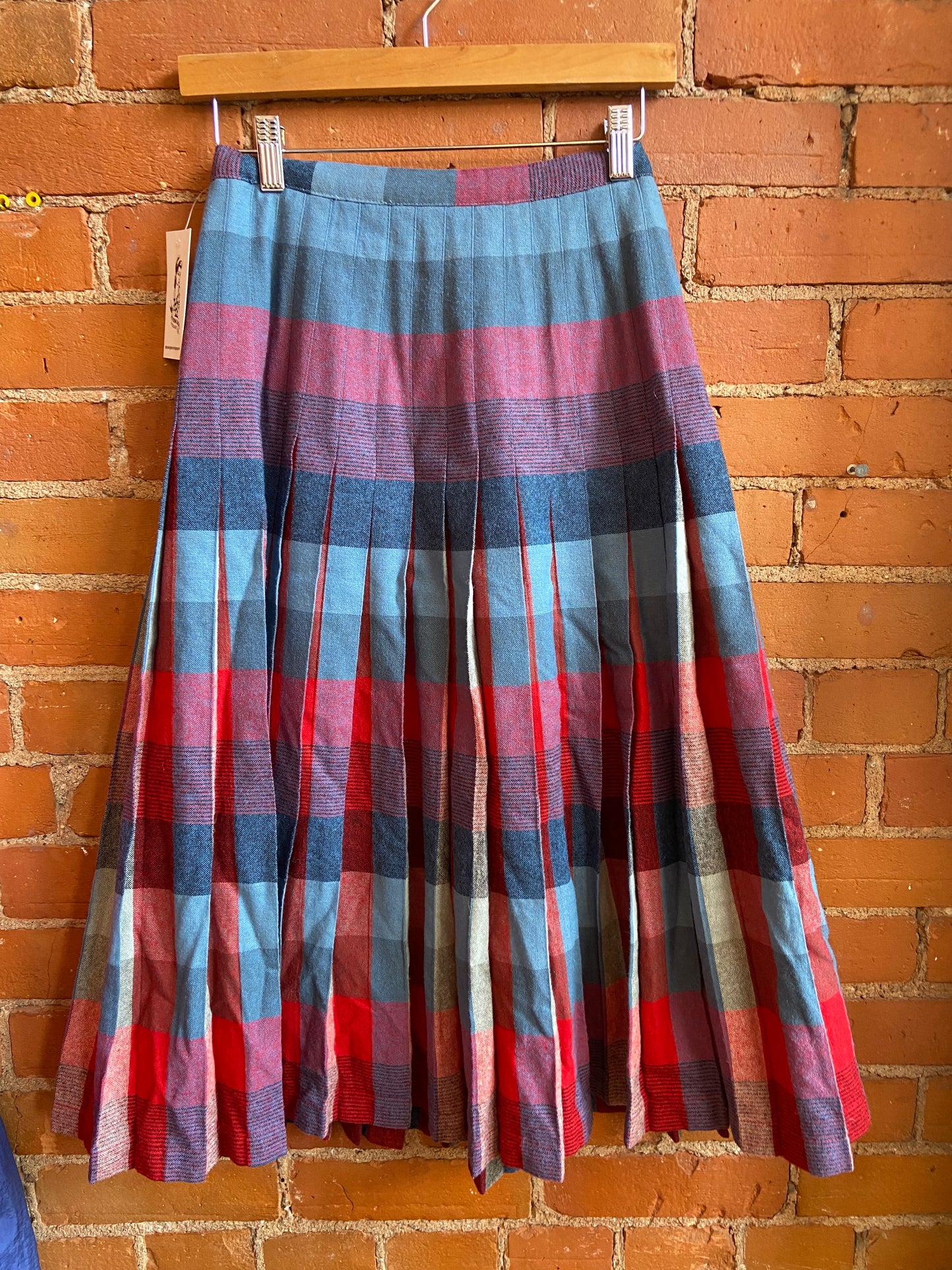 Wool Reversible Pleated Skirt