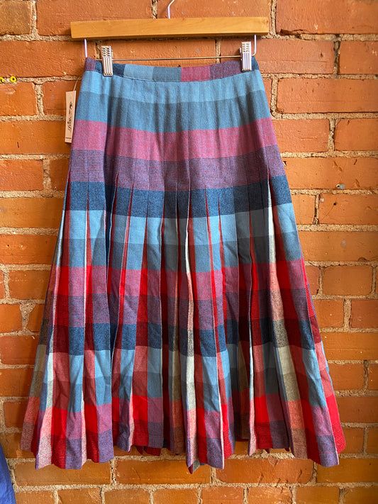 Wool Reversible Pleated Skirt