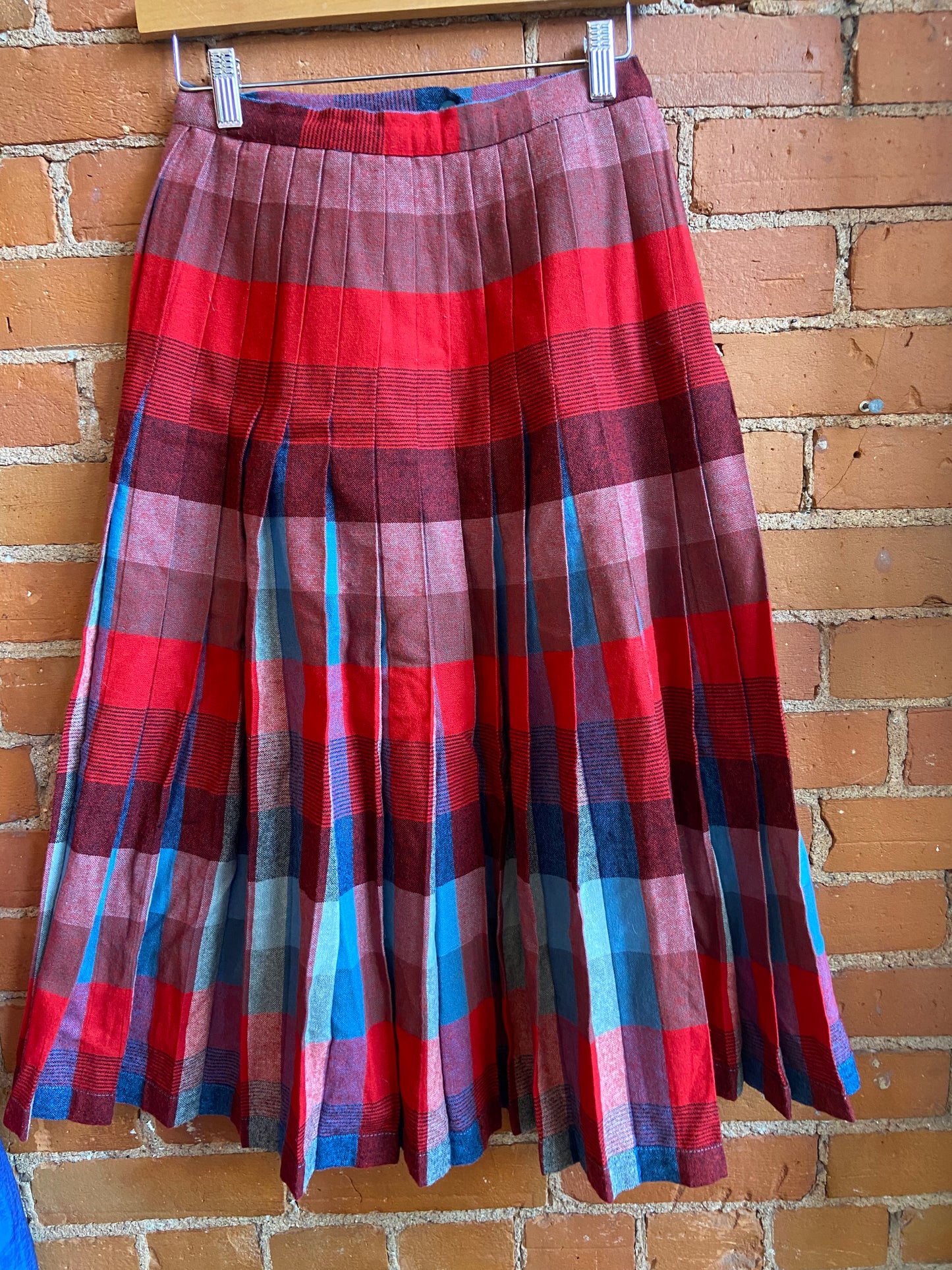Wool Reversible Pleated Skirt
